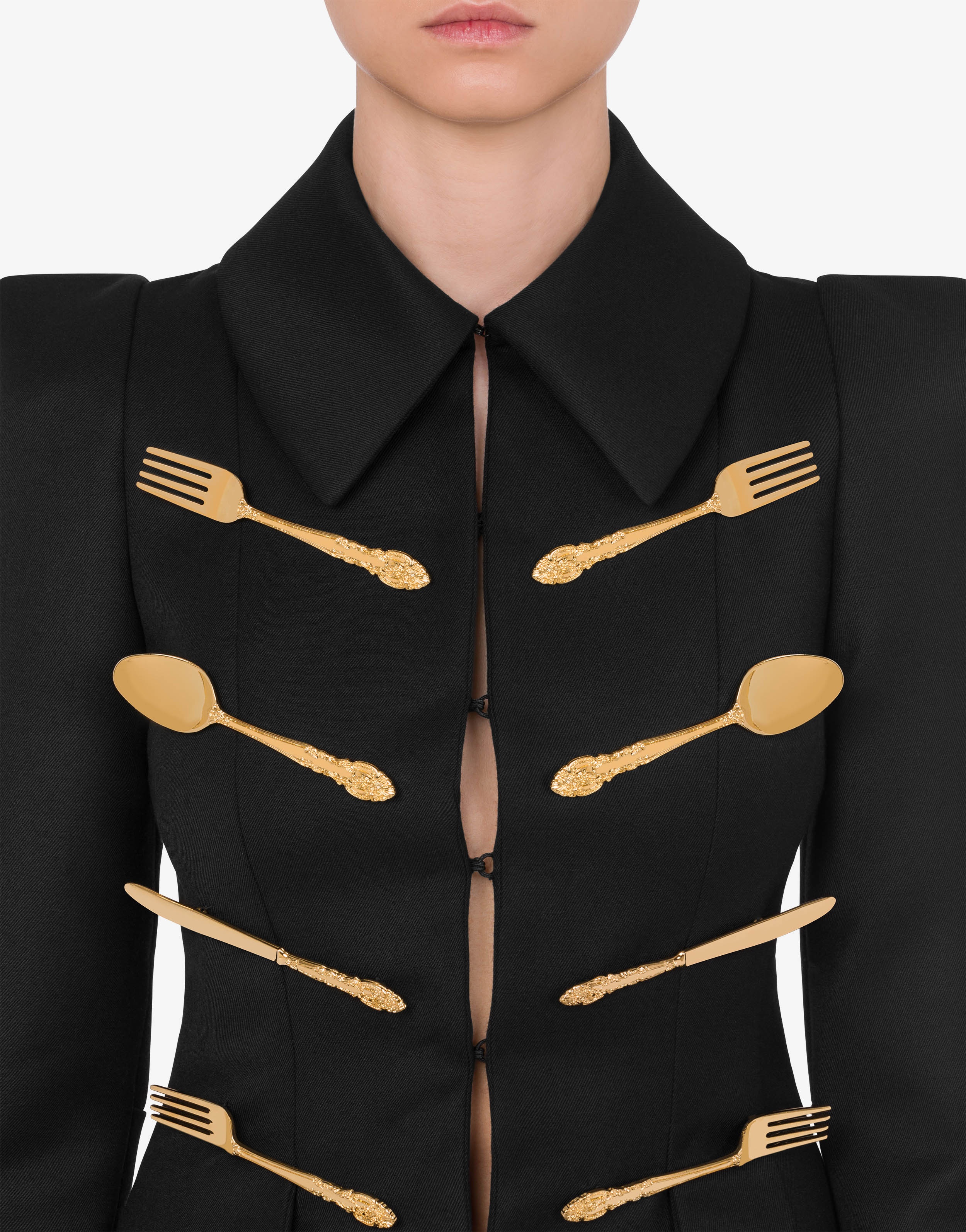 CUTLERY DETAILS WOOL JACKET - 4