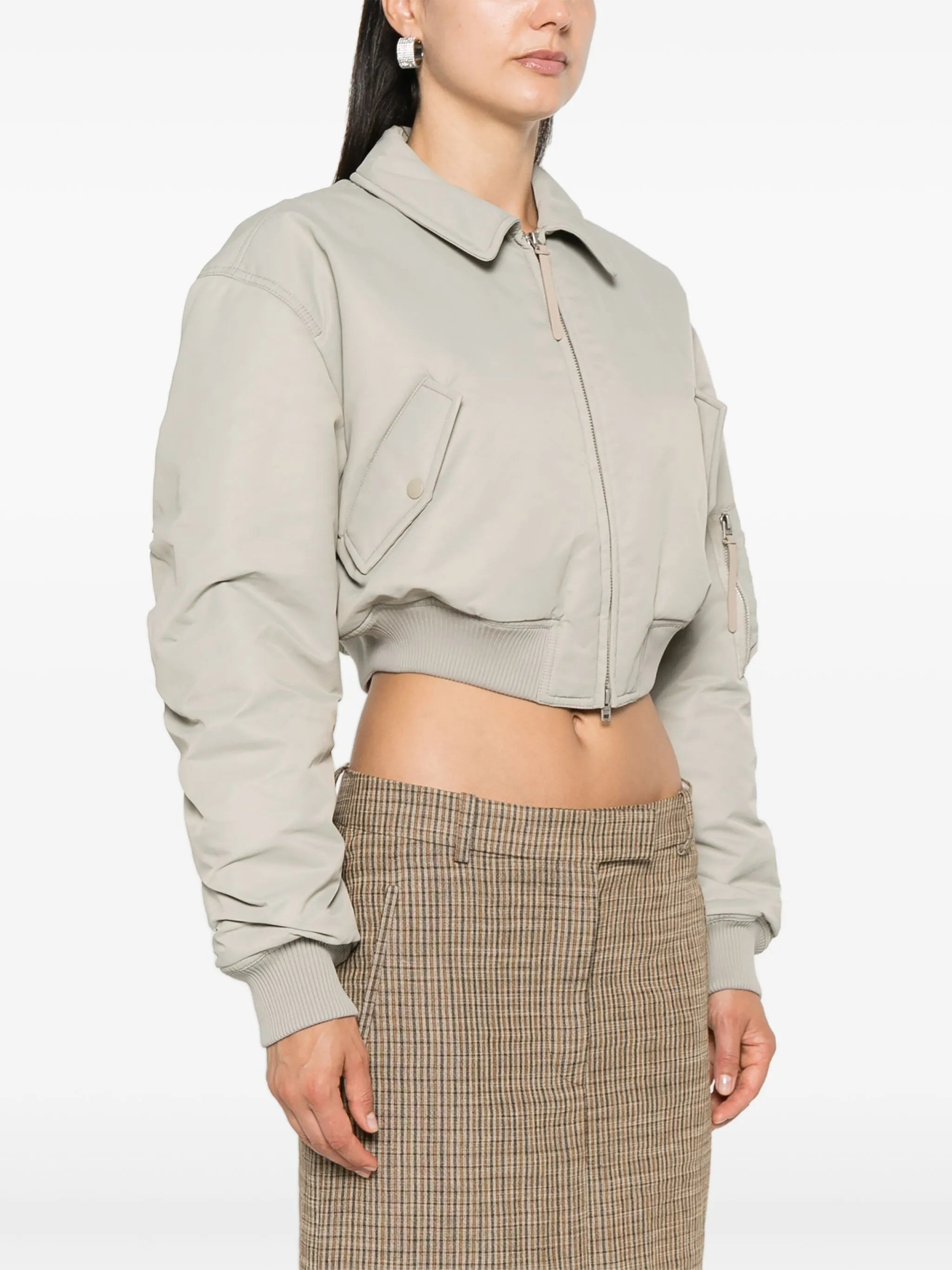 cropped padded bomber jacket - 3