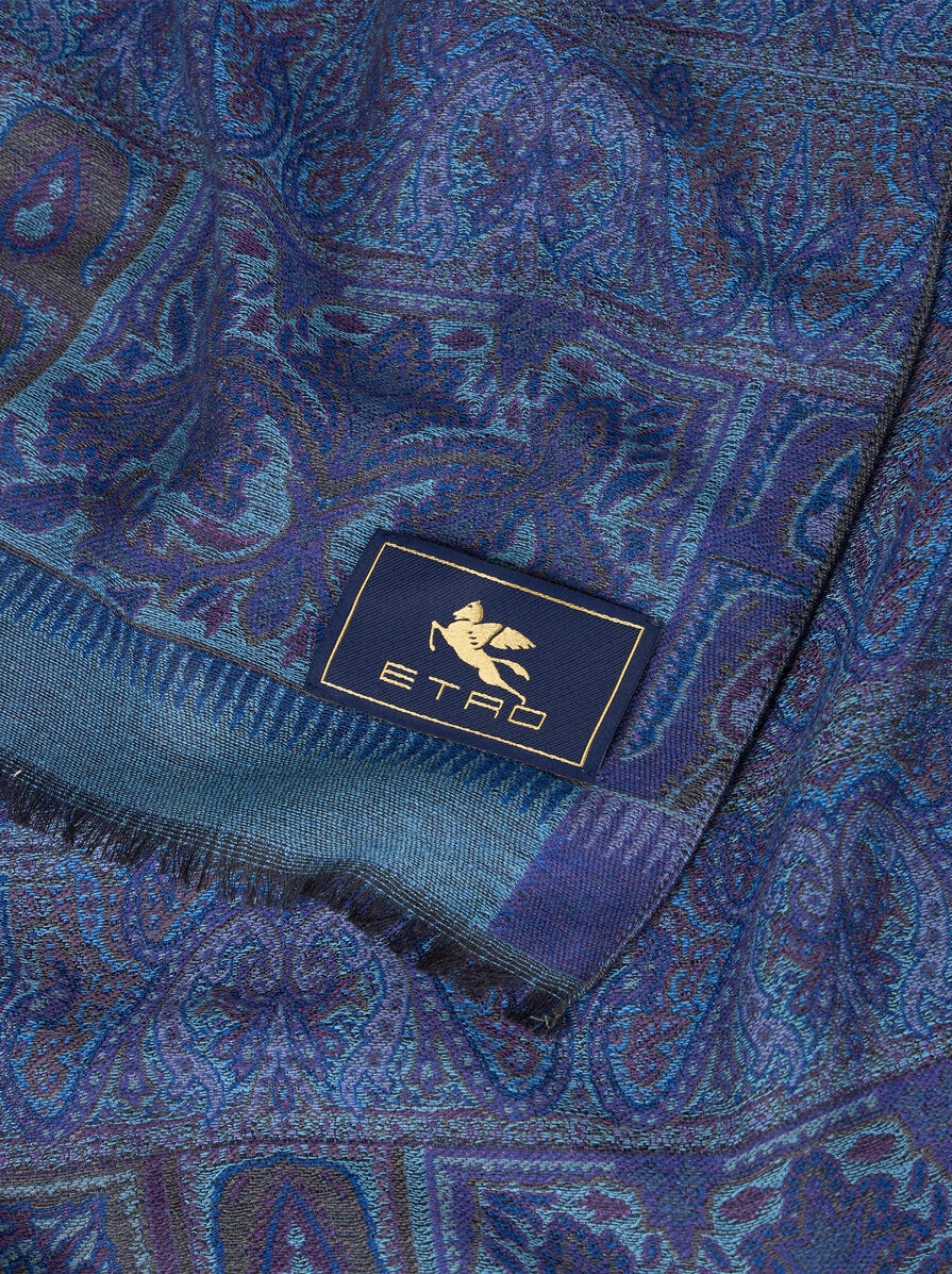 WOOL AND SILK JACQUARD SCARF - 3