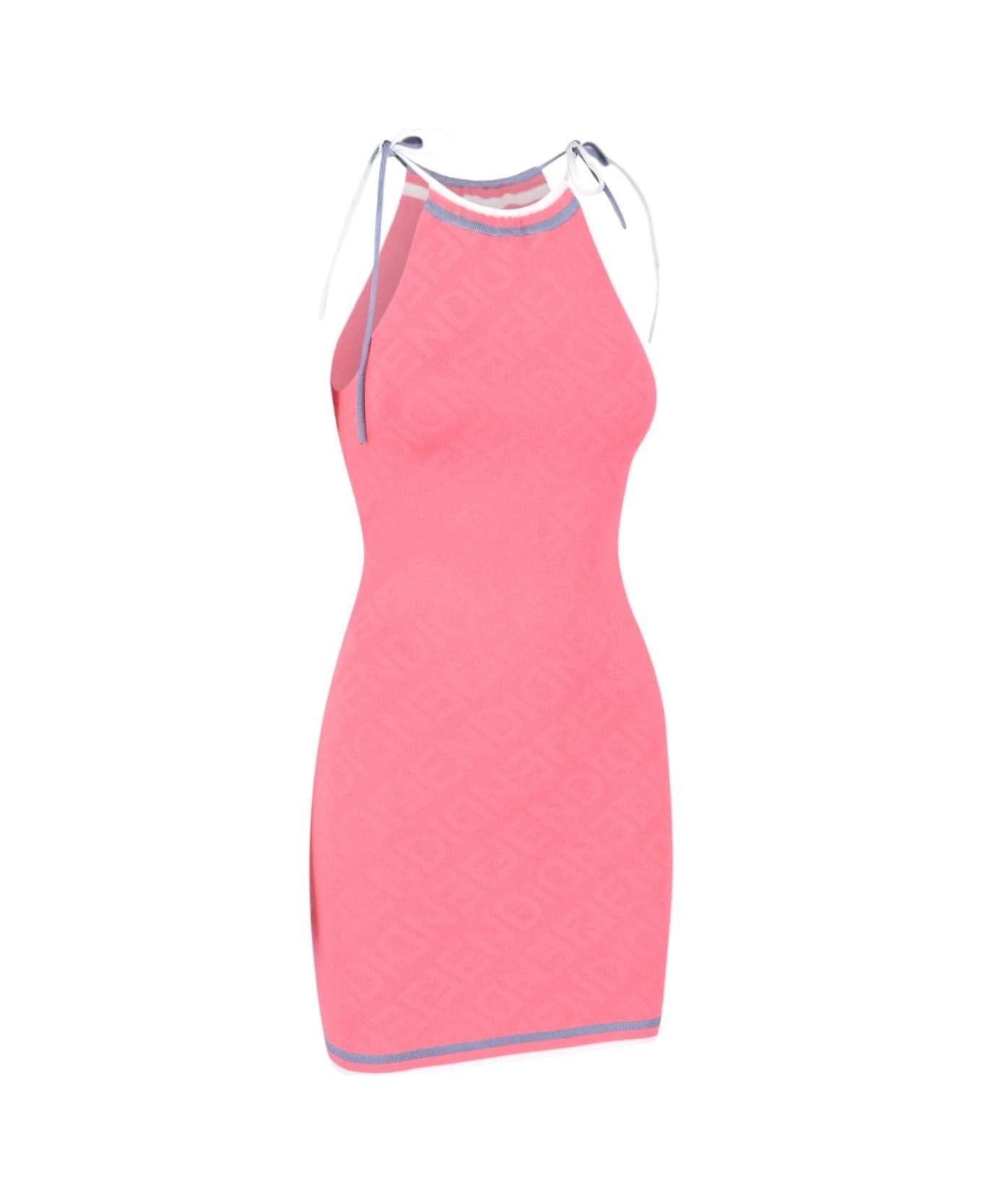 Mirror Motif Viscose Mini Dress - 4