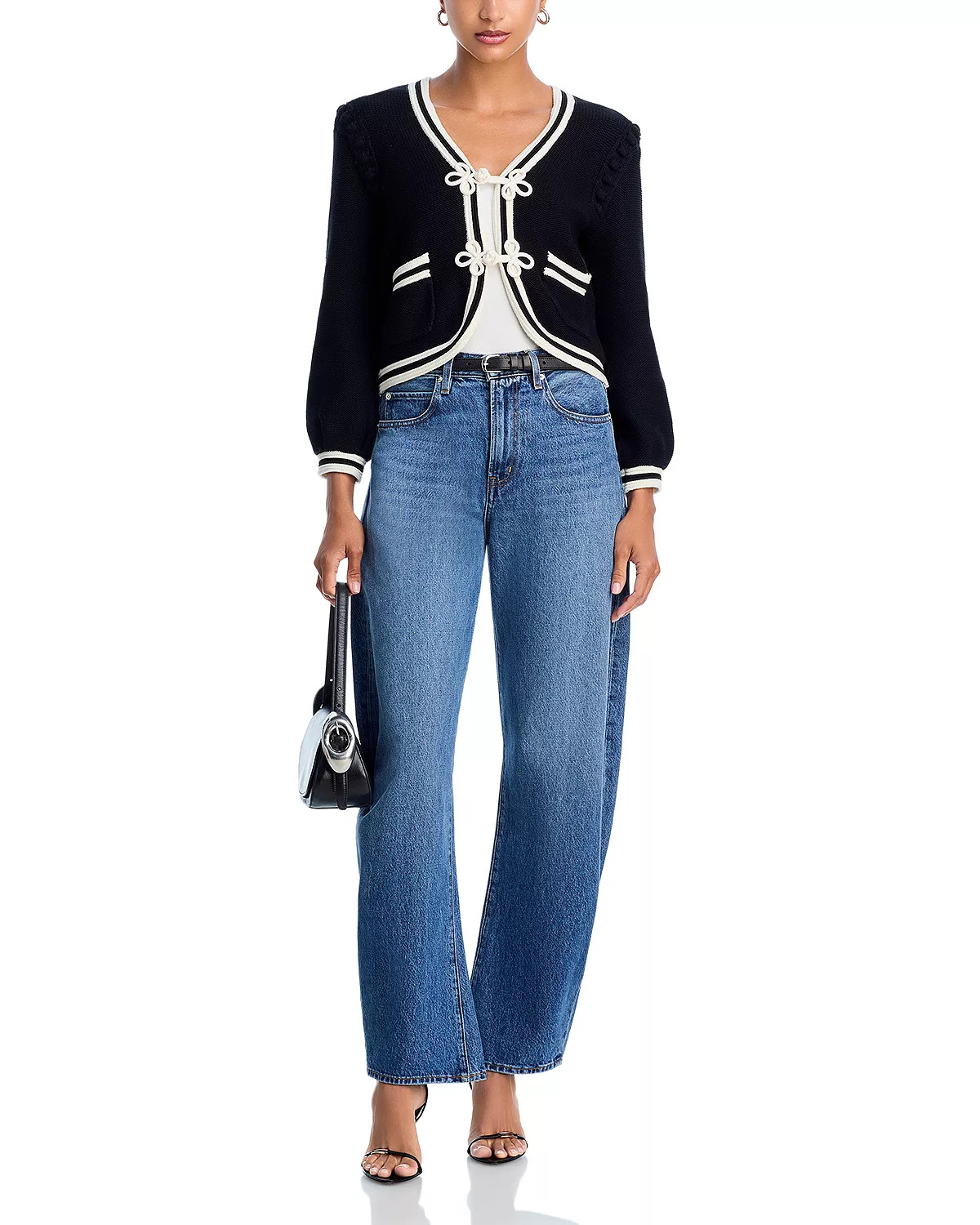 Kaito Contrast Trim Crop Cardigan - 2