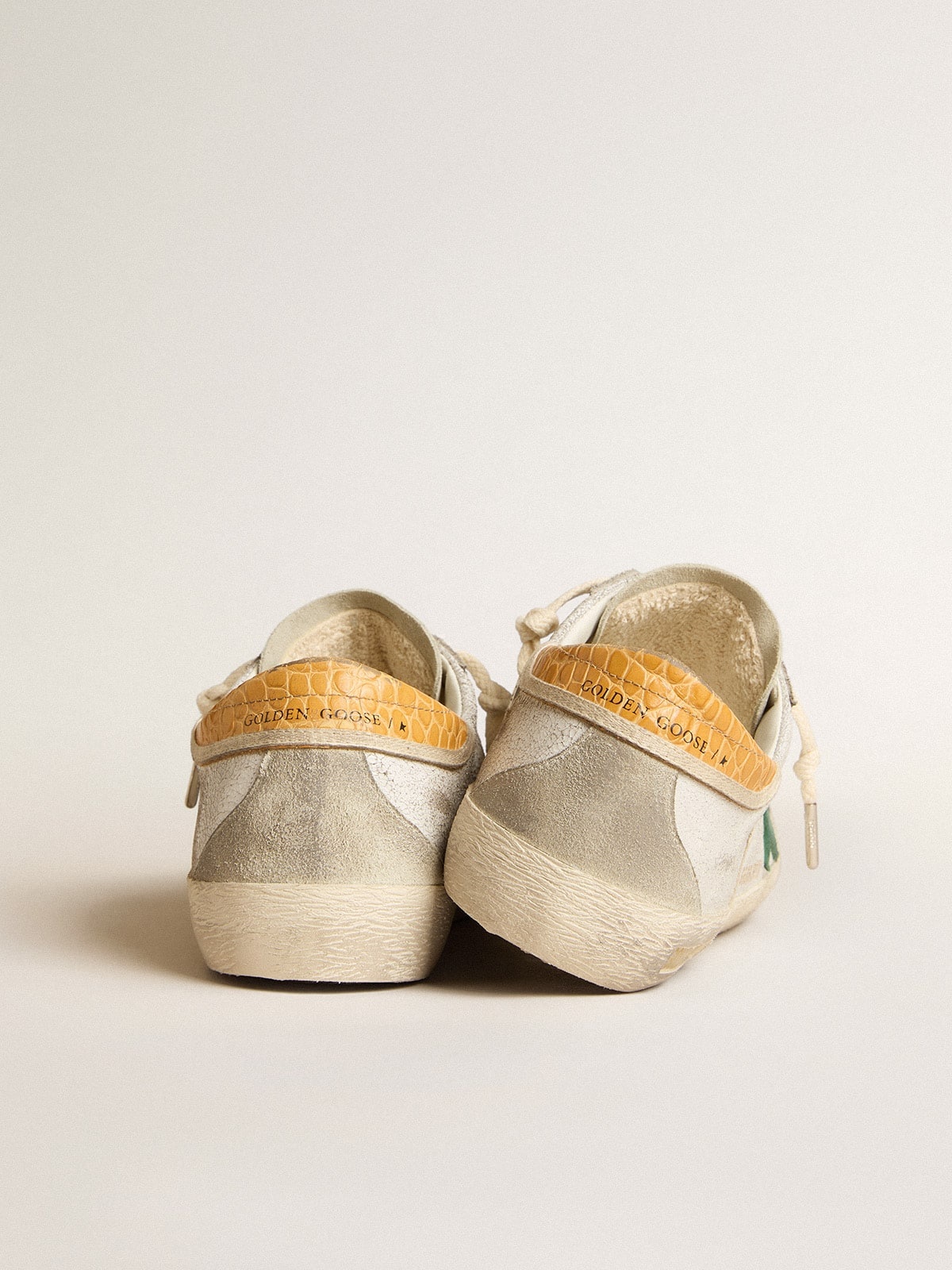 Super-Star with green suede star and yellow croc-print leather heel tab - 4