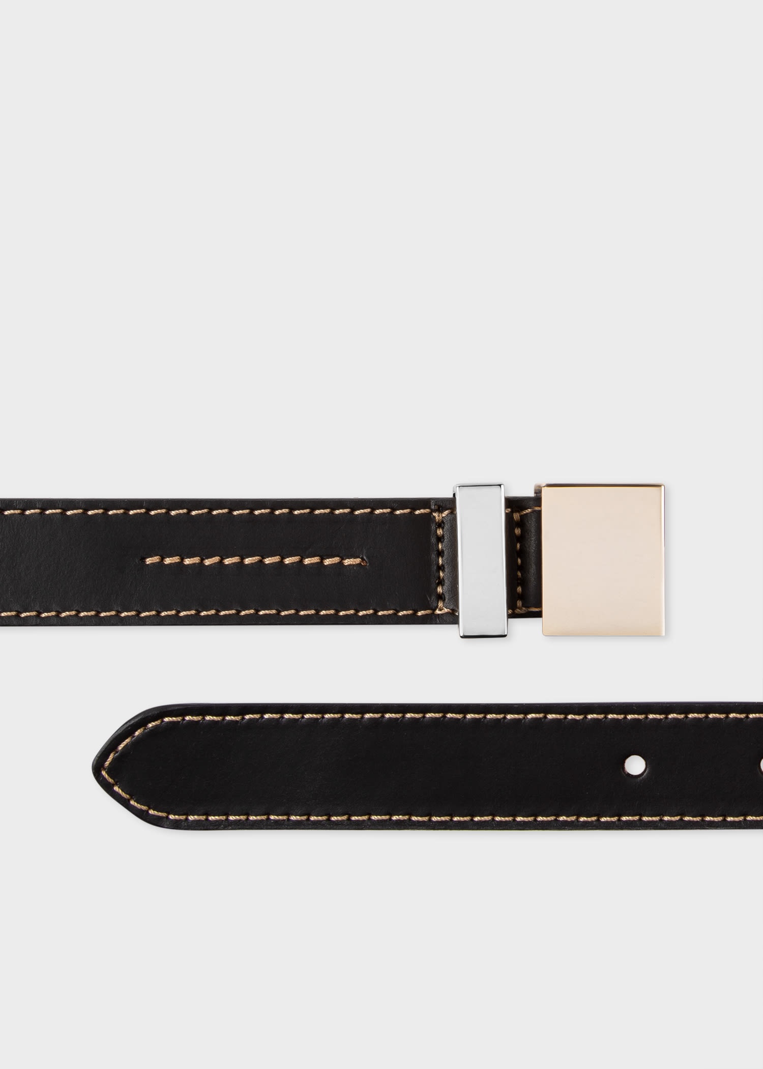 Leather Topstitch Belt - 1