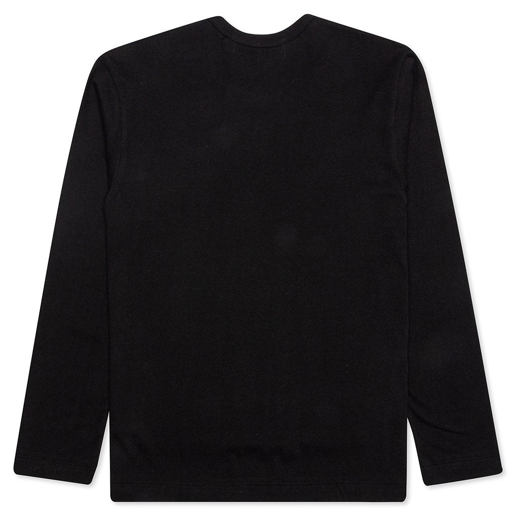 COMME DES GARCONS PLAY STACKED HEART L/S T-SHIRT - BLACK - 2