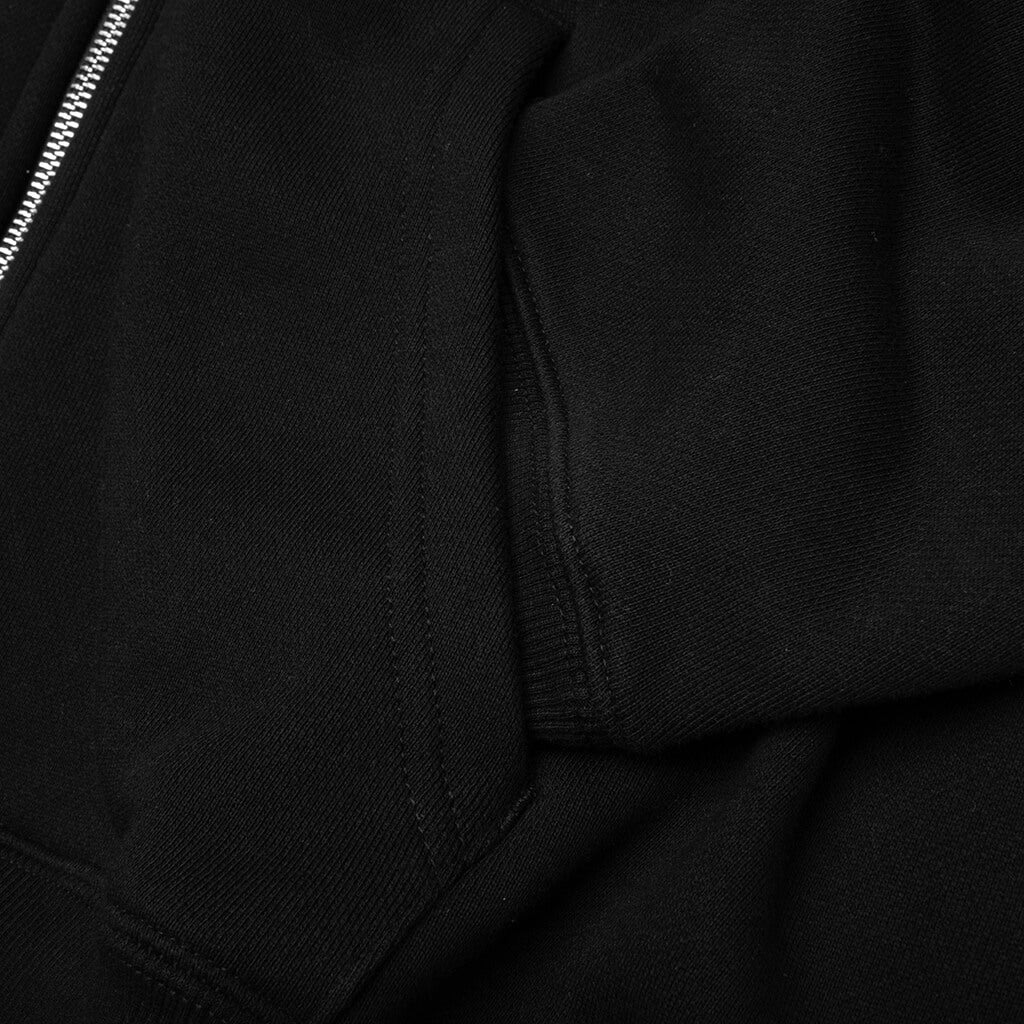 CROWN LOGO FULL-ZIP HOODIE - BLACK - 4