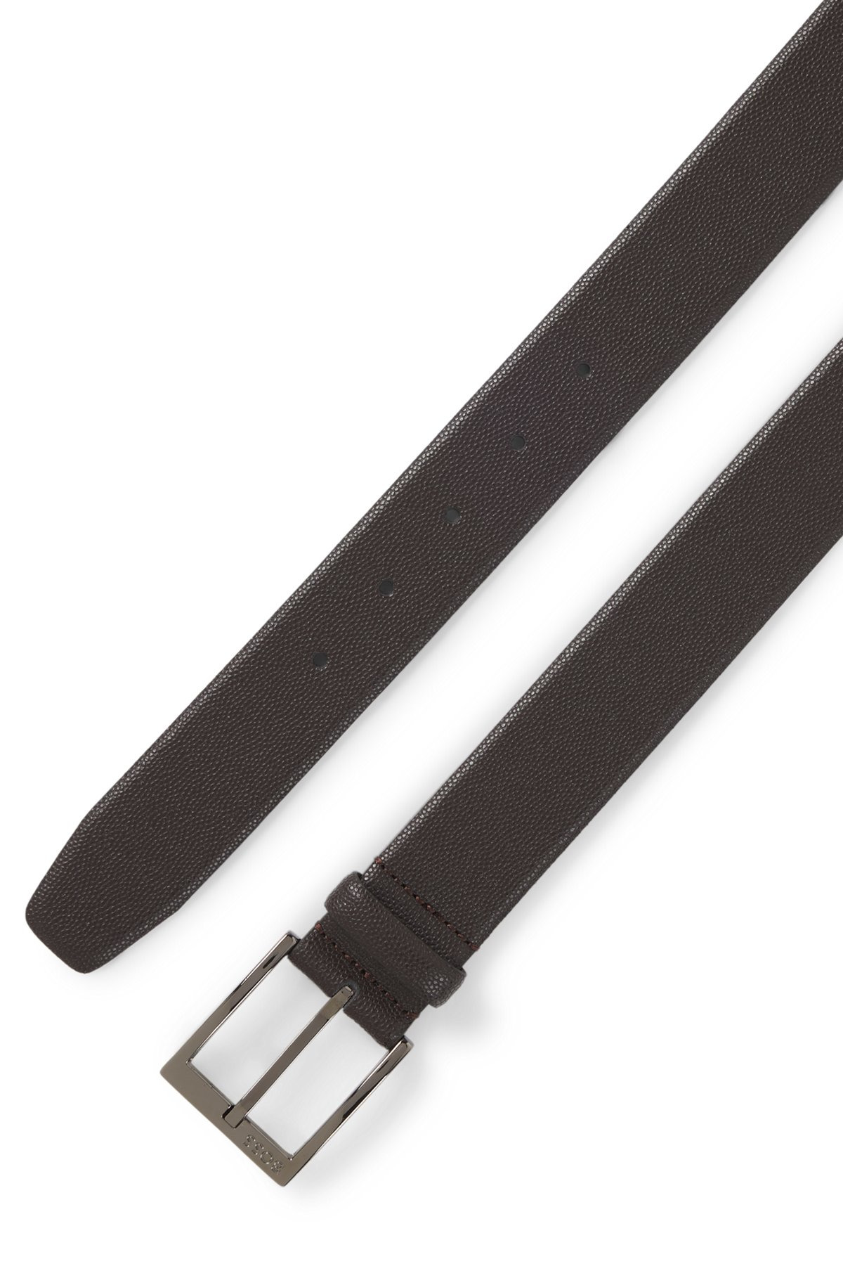 ITALIAN-LEATHER BELT WITH BRANDED BUCKLE - 3