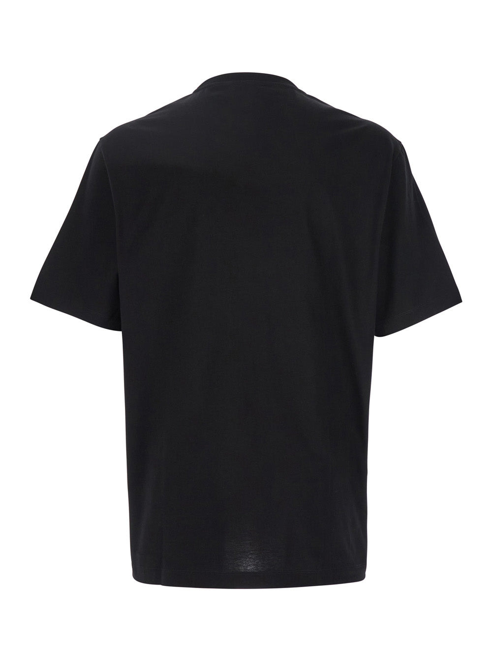 Versace Men Black T-Shirt With Medusa Head Logo Print On The Front In Cotton Man - 2