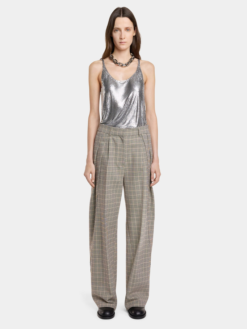 DOUBLE-PLEATED PANTS IN PRINCE OF WALES WOOL - 1