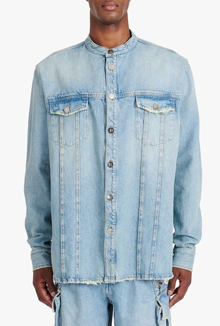 Light blue eco-designed denim shirt - 5