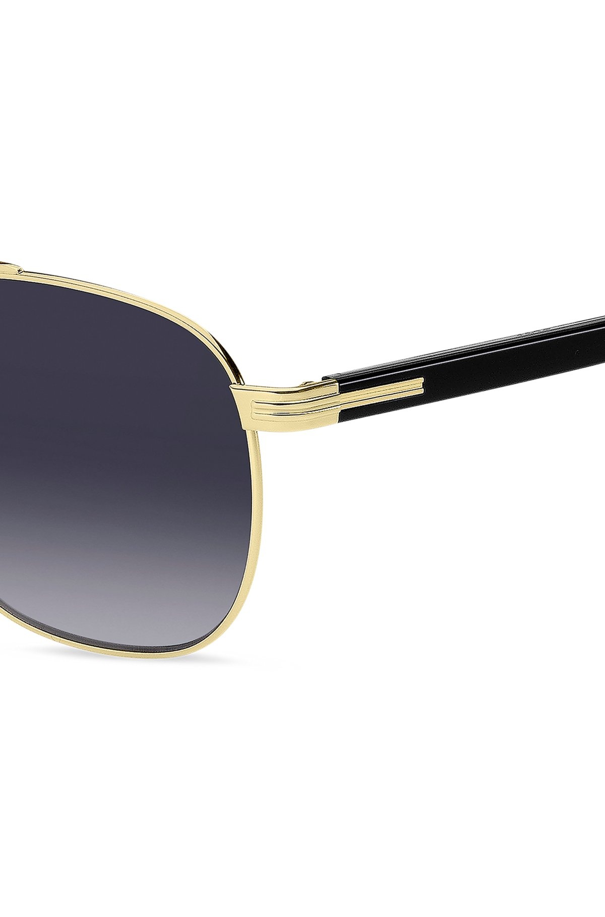 DOUBLE-BRIDGE SUNGLASSES IN BLACK AND GOLD TONES - 3