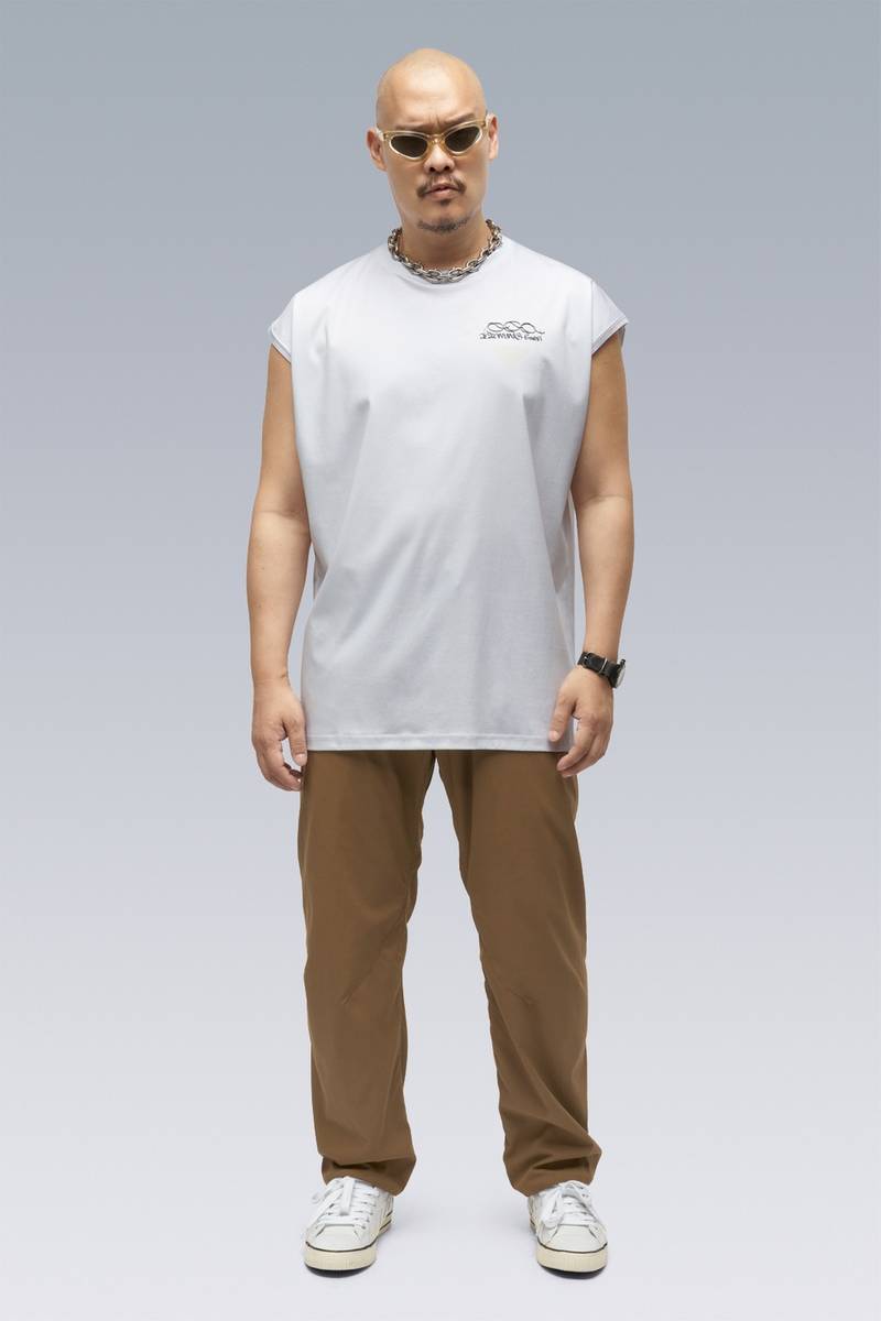 S25-PR-A 100% Cotton Mercerized Sleeveless T-shirt White - 1