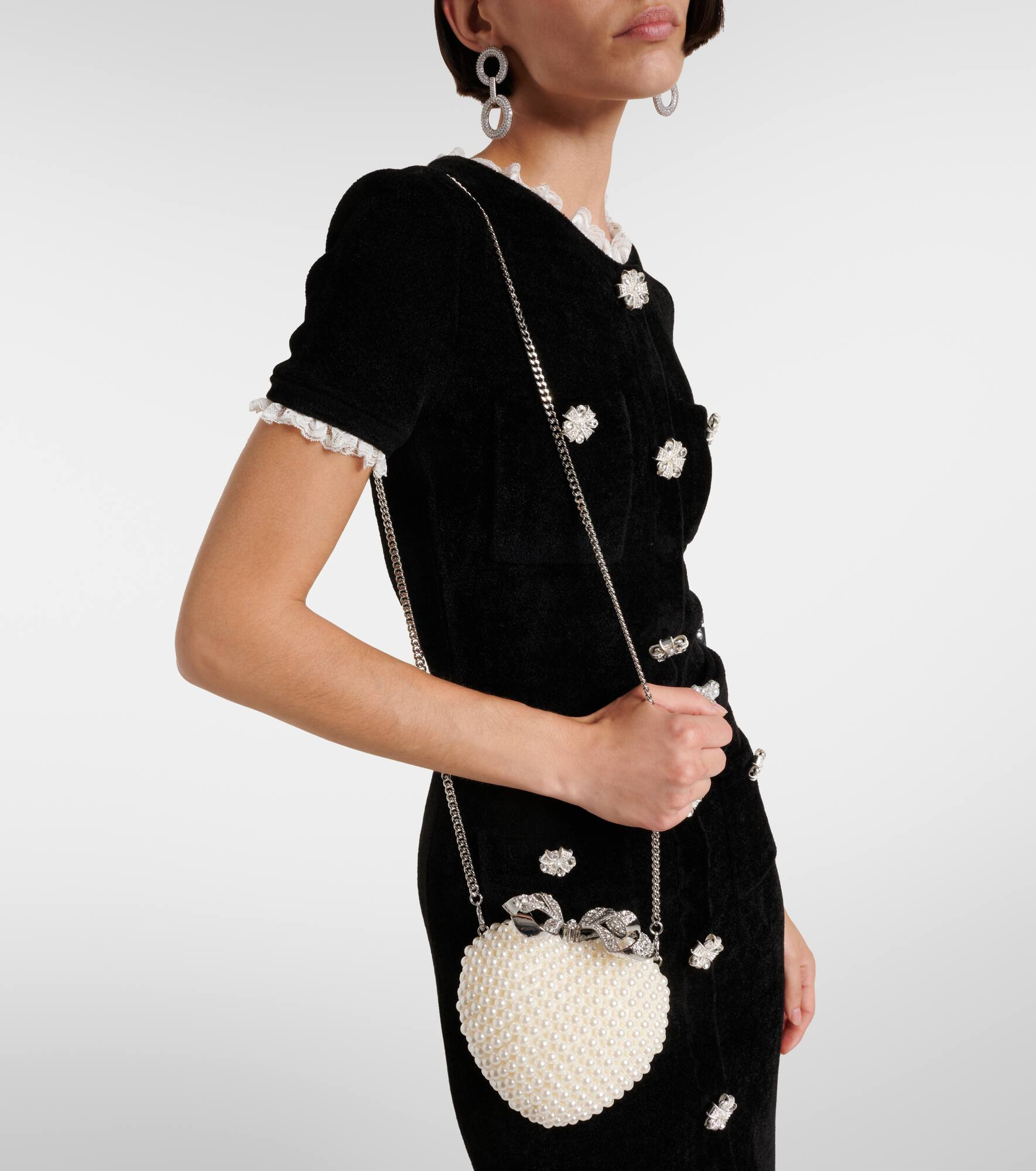 Heart Mini faux pearls-embellished clutch - 6