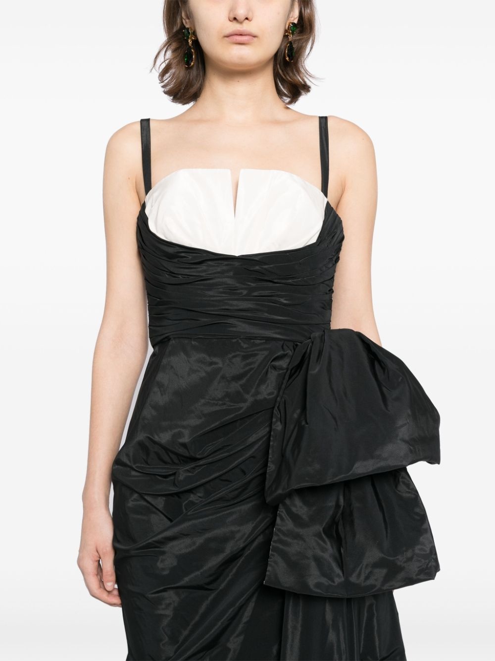draped taffeta gown - 5