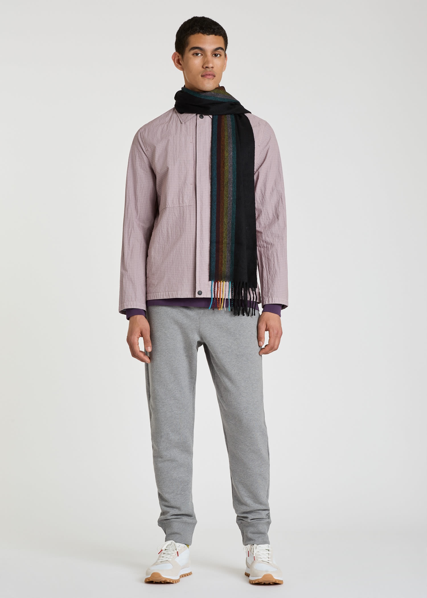 Cashmere Scarf With 'Artist Stripe' Trim - 5