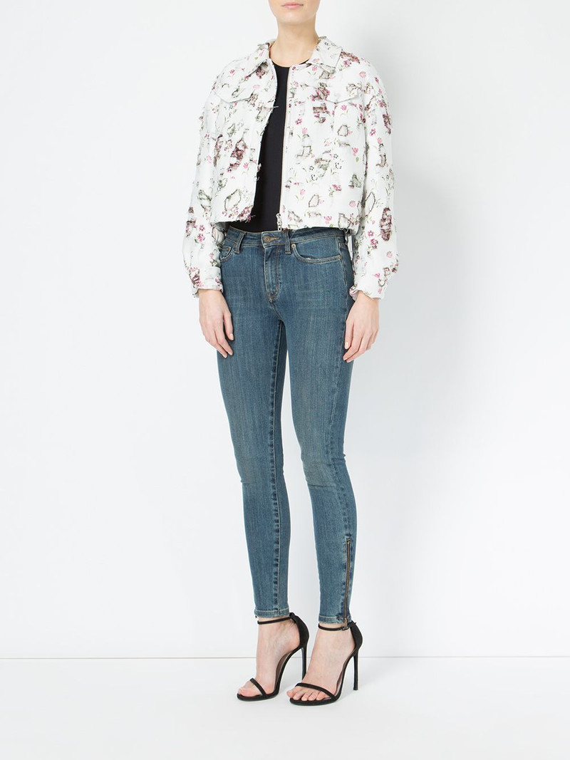 GIAMBATTISTA VALLI distressed floral jacket outlook