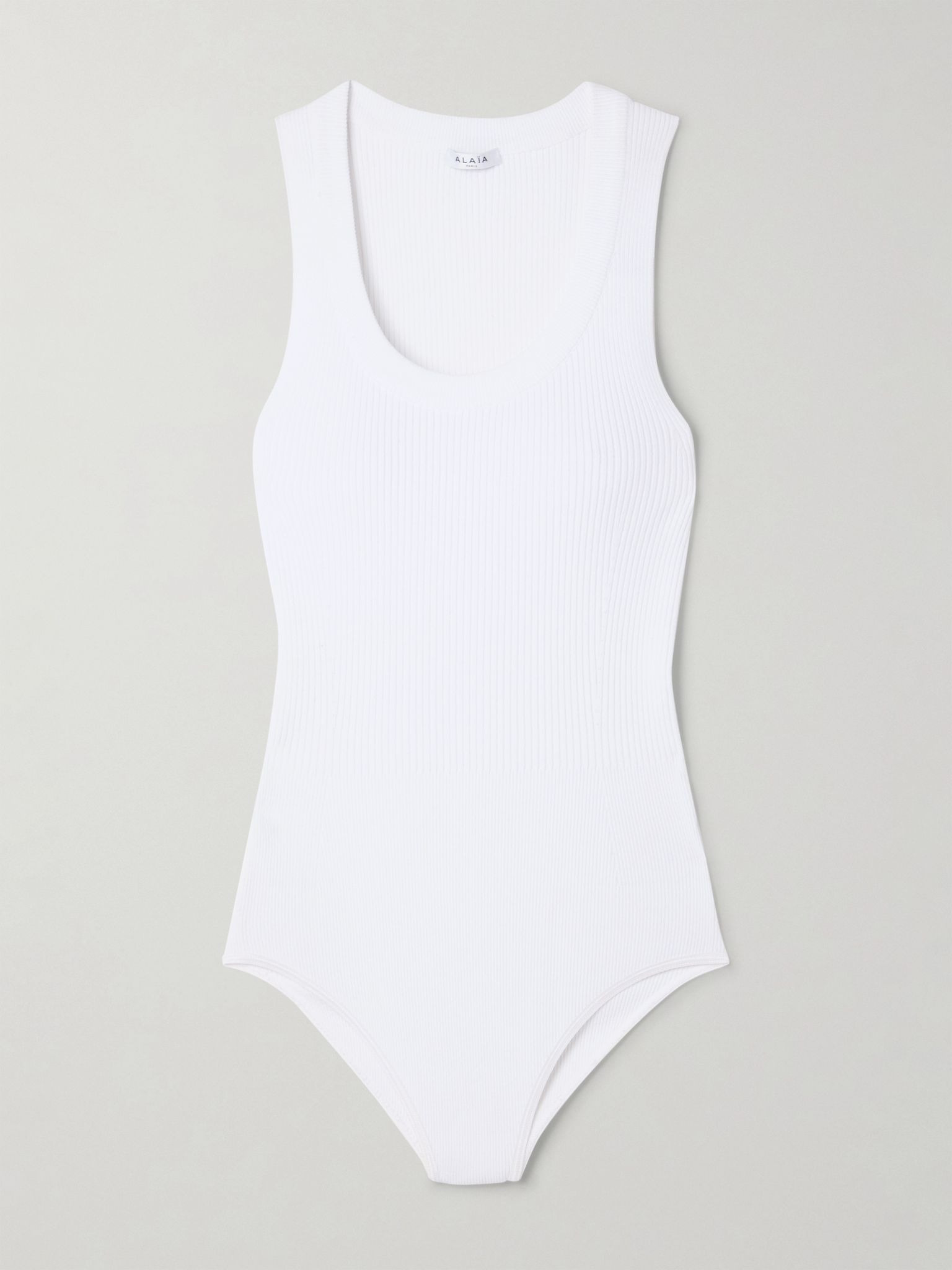 Ribbed-knit bodysuit White - 1