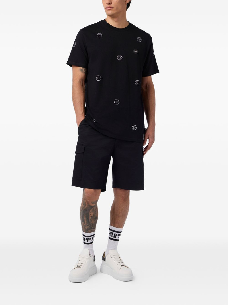 PHILIPP PLEIN rhinestones monogram T-shirt outlook