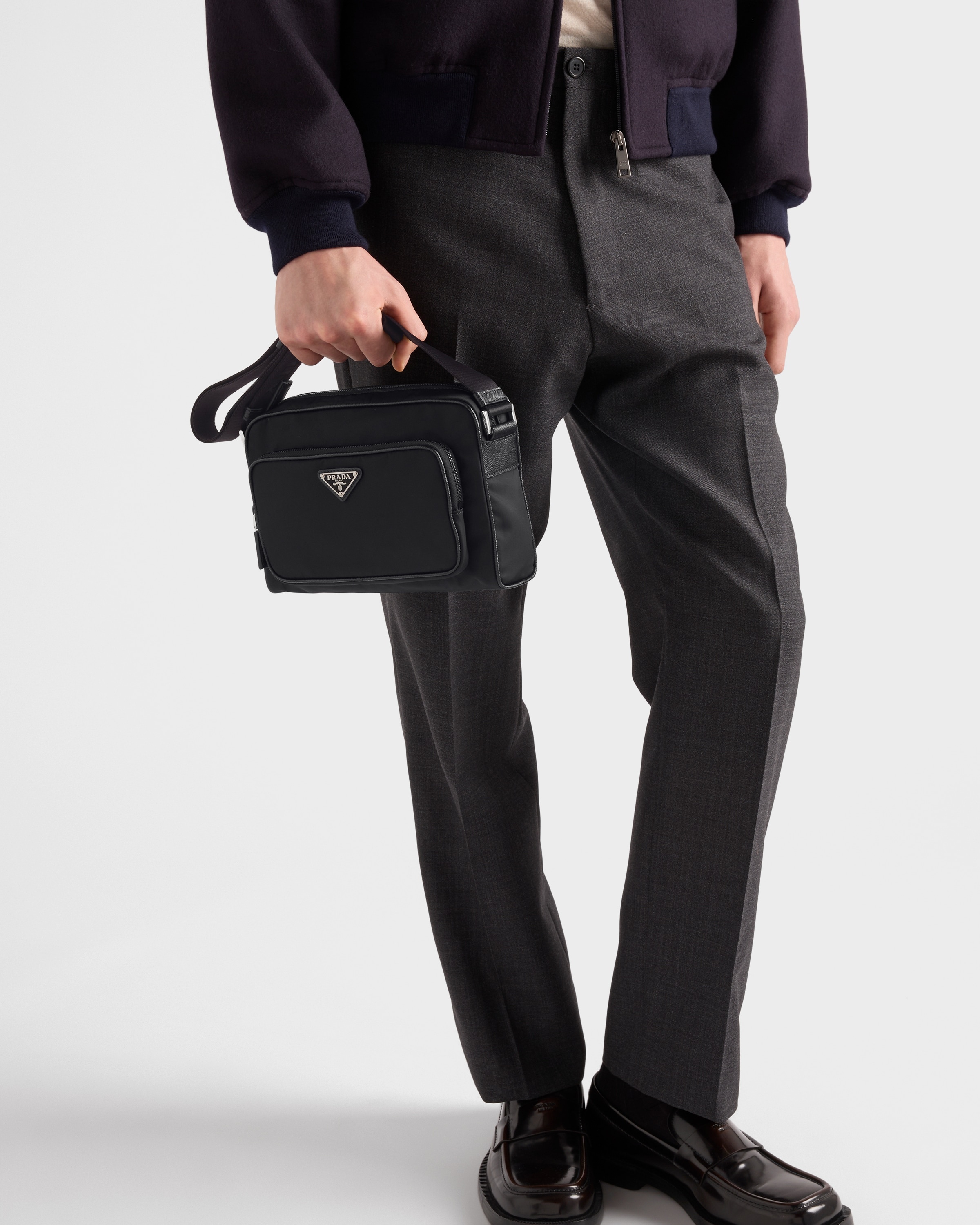 Small Re-Nylon and Saffiano leather shoulder bag - 7