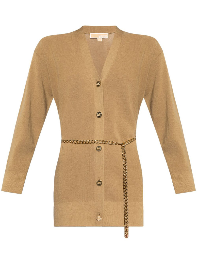 chain belted long cardigan 1
