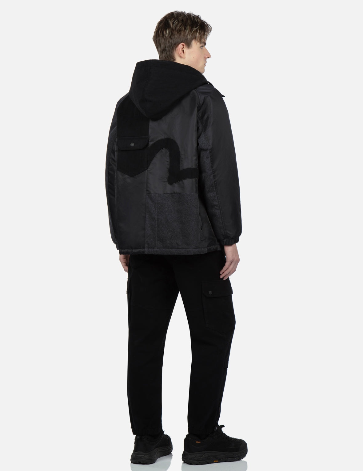 Seagull Appliqué Patchwork Padded Jacket - 4