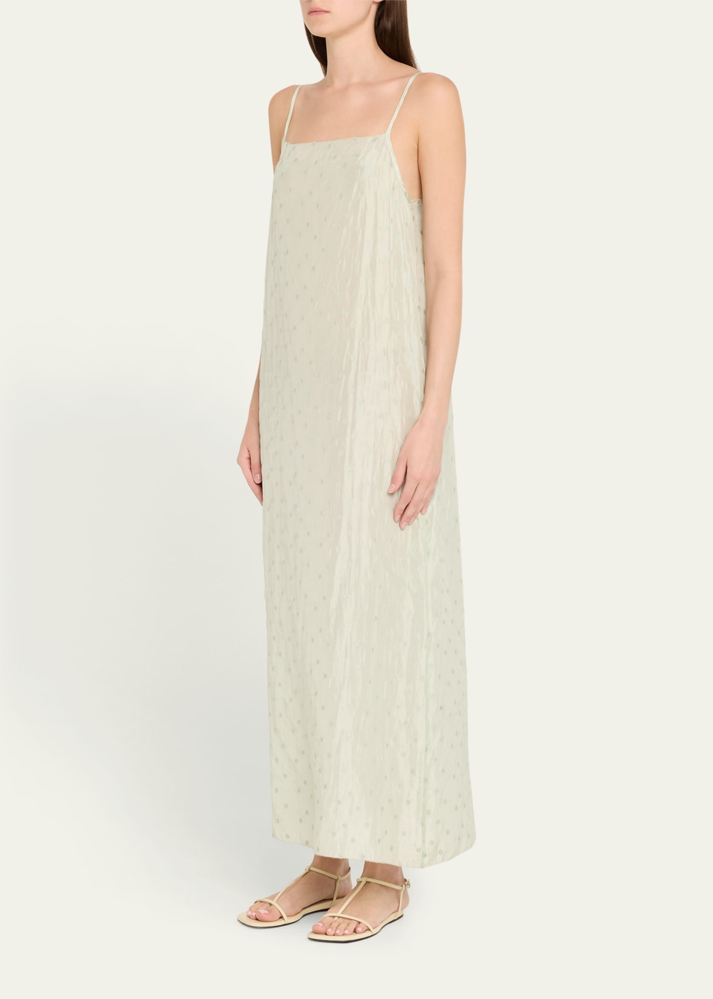 Embroidered Silk Slip Dress - 4