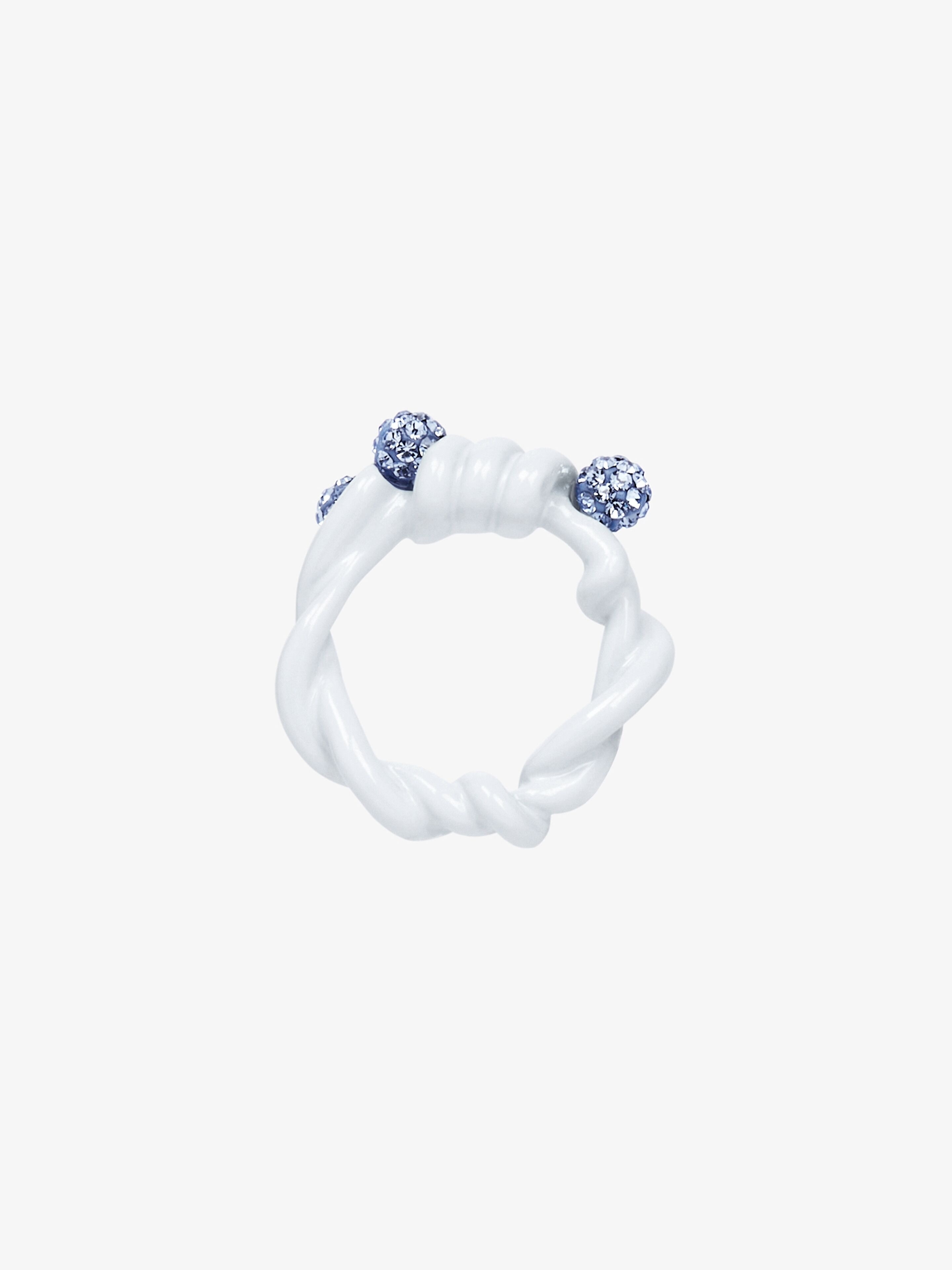 TWISTED RING IN METAL WITH CRYSTALS - 2