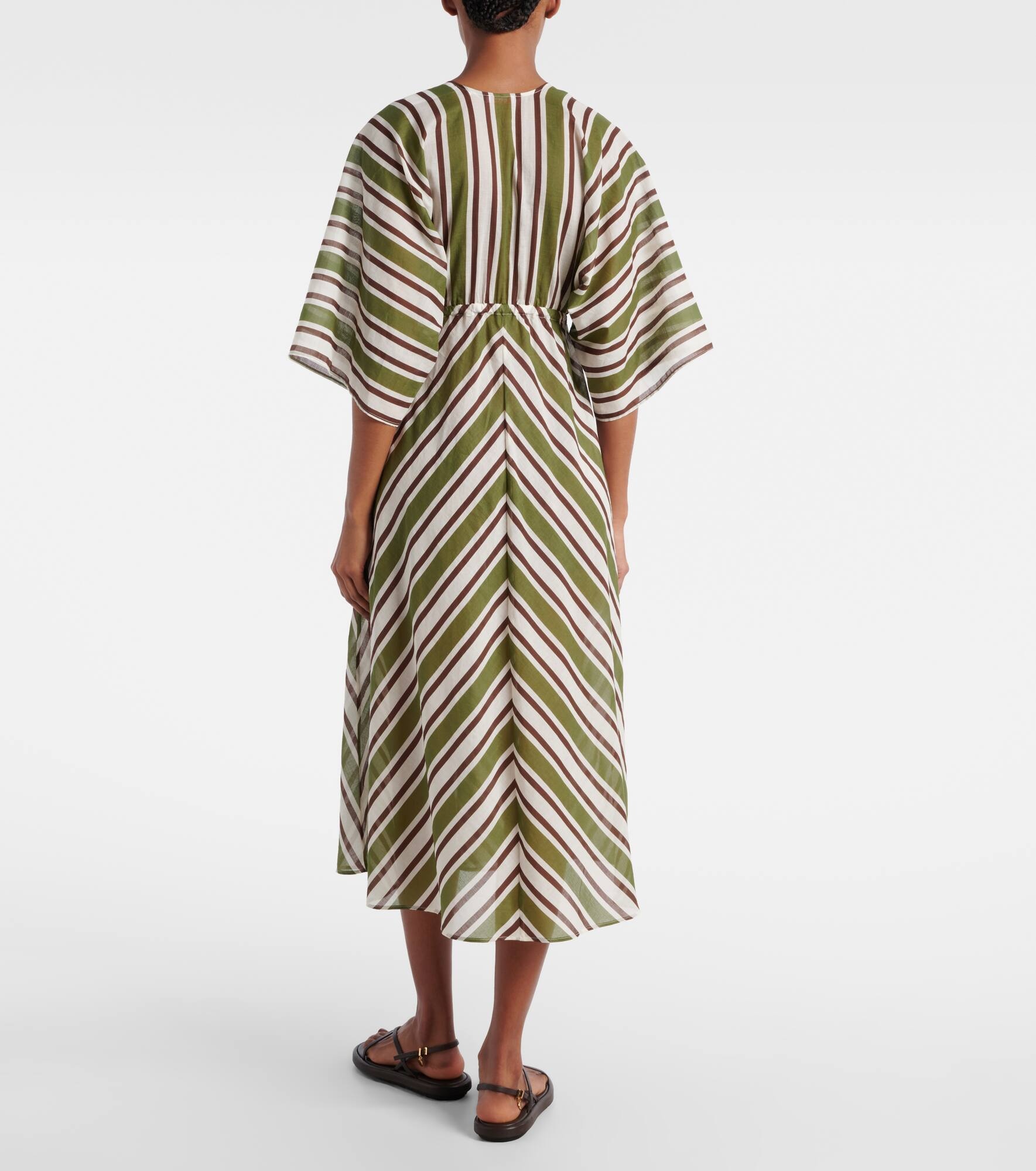 Summer striped cotton voile kaftan - 3