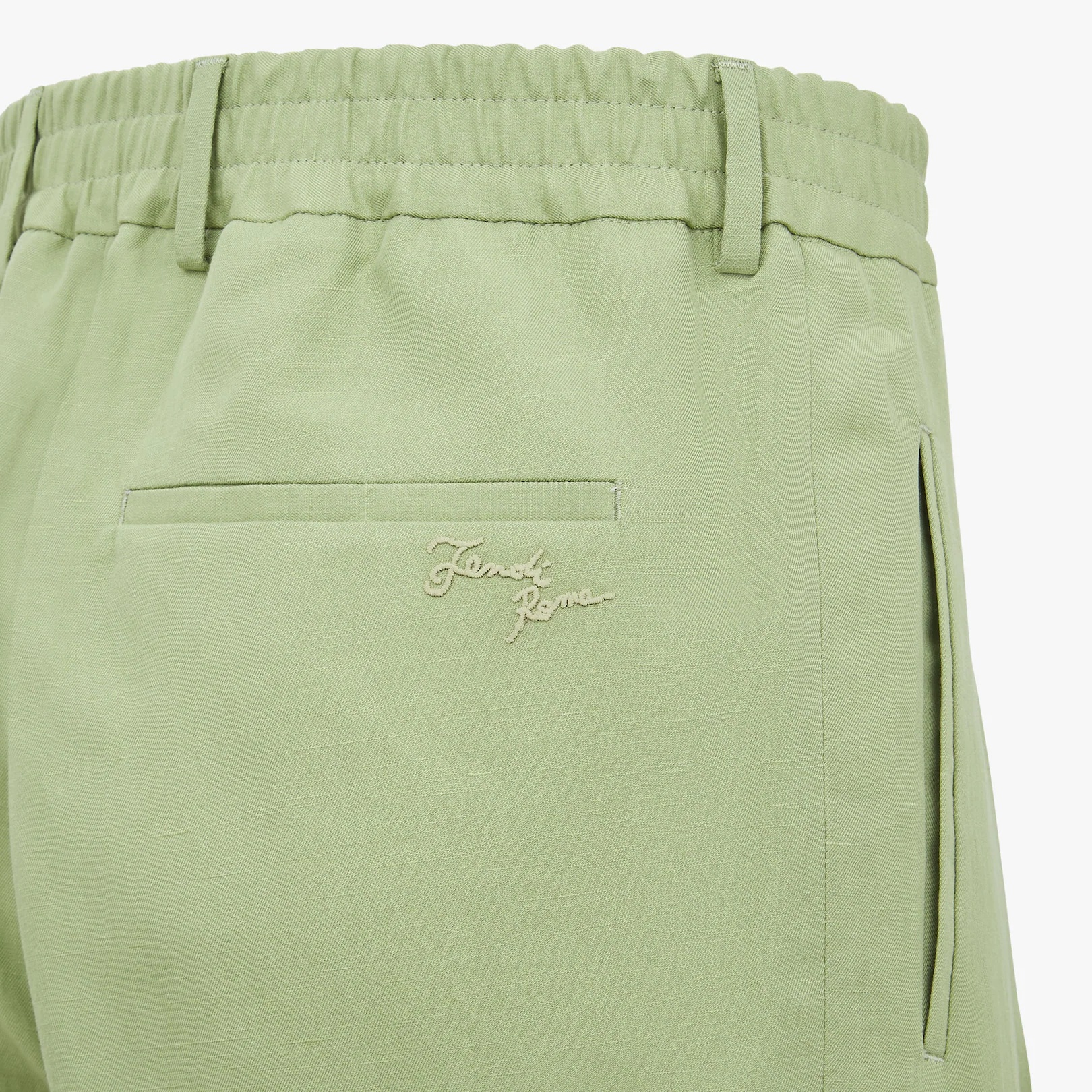 Green linen trousers - 3