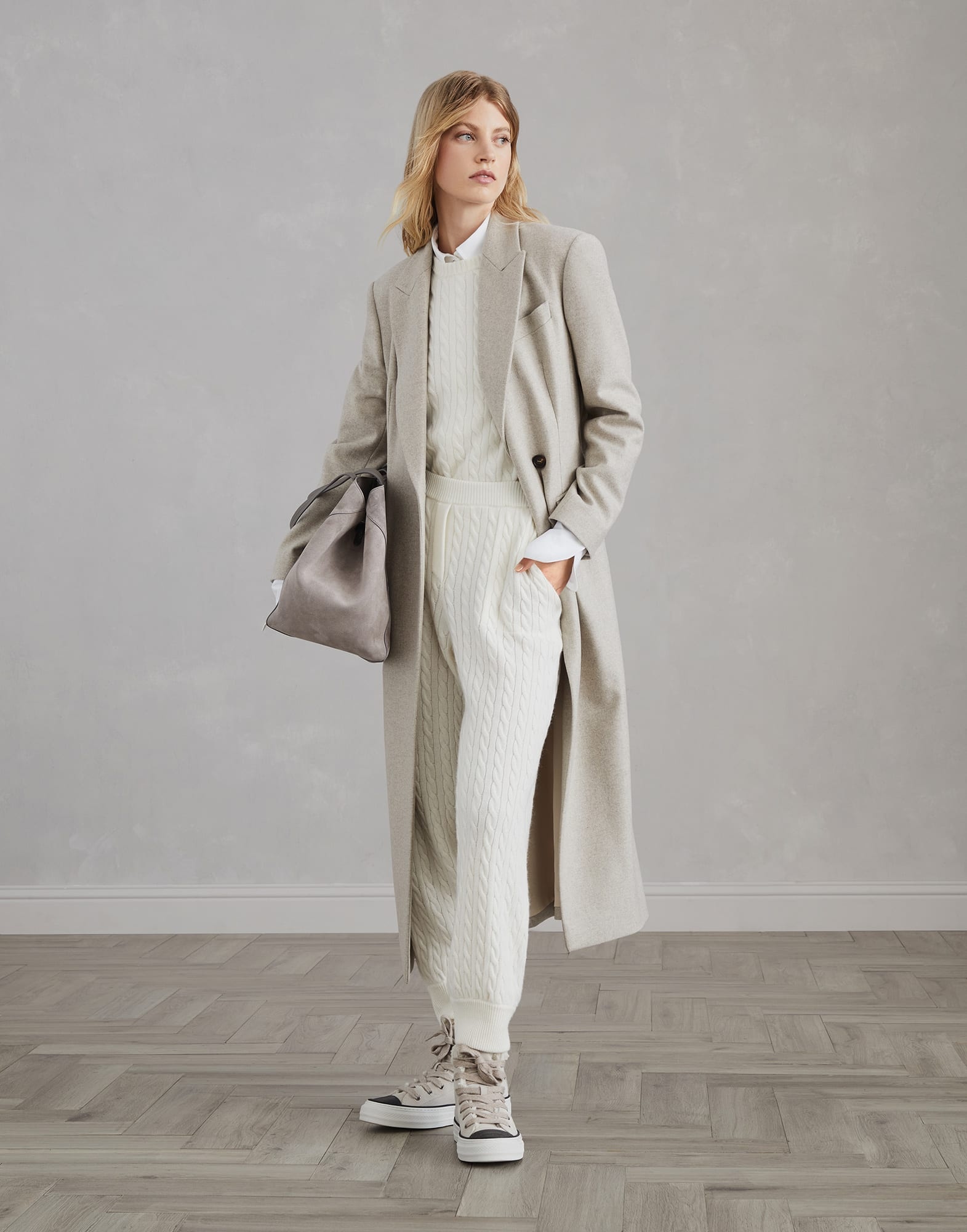 Cashmere cable knit trousers - 4