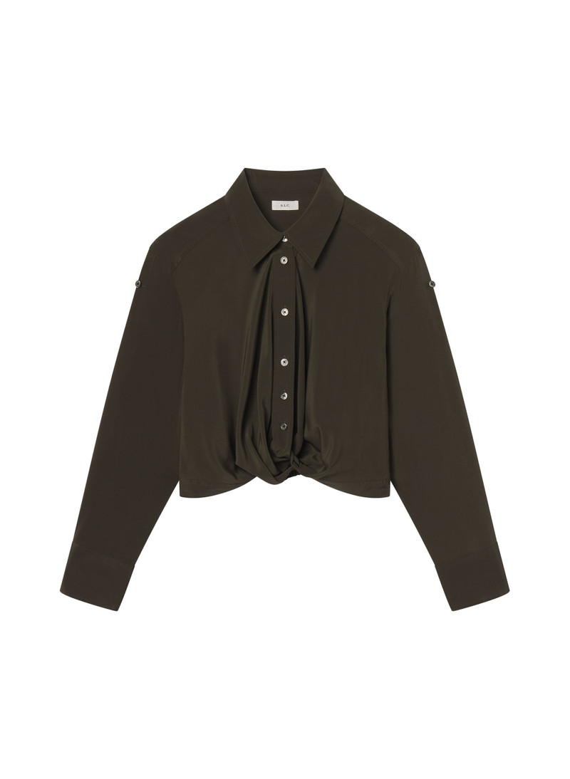 Leo Cropped Silk Shirt 1