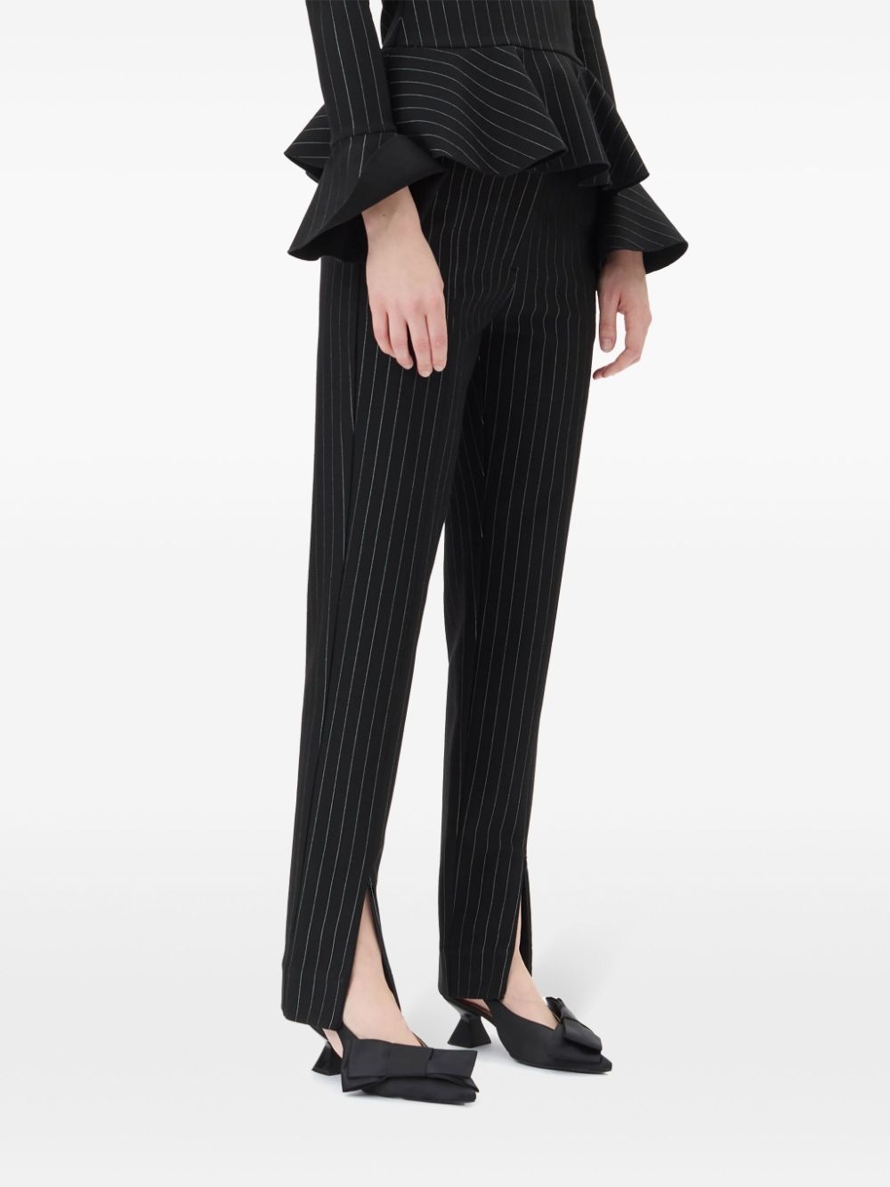 striped mid-rise trousers - 5