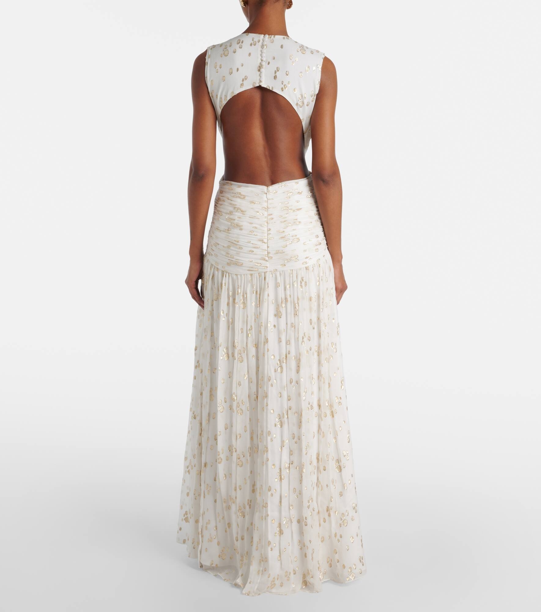 Luccia cutout silk jacquard gown - 3