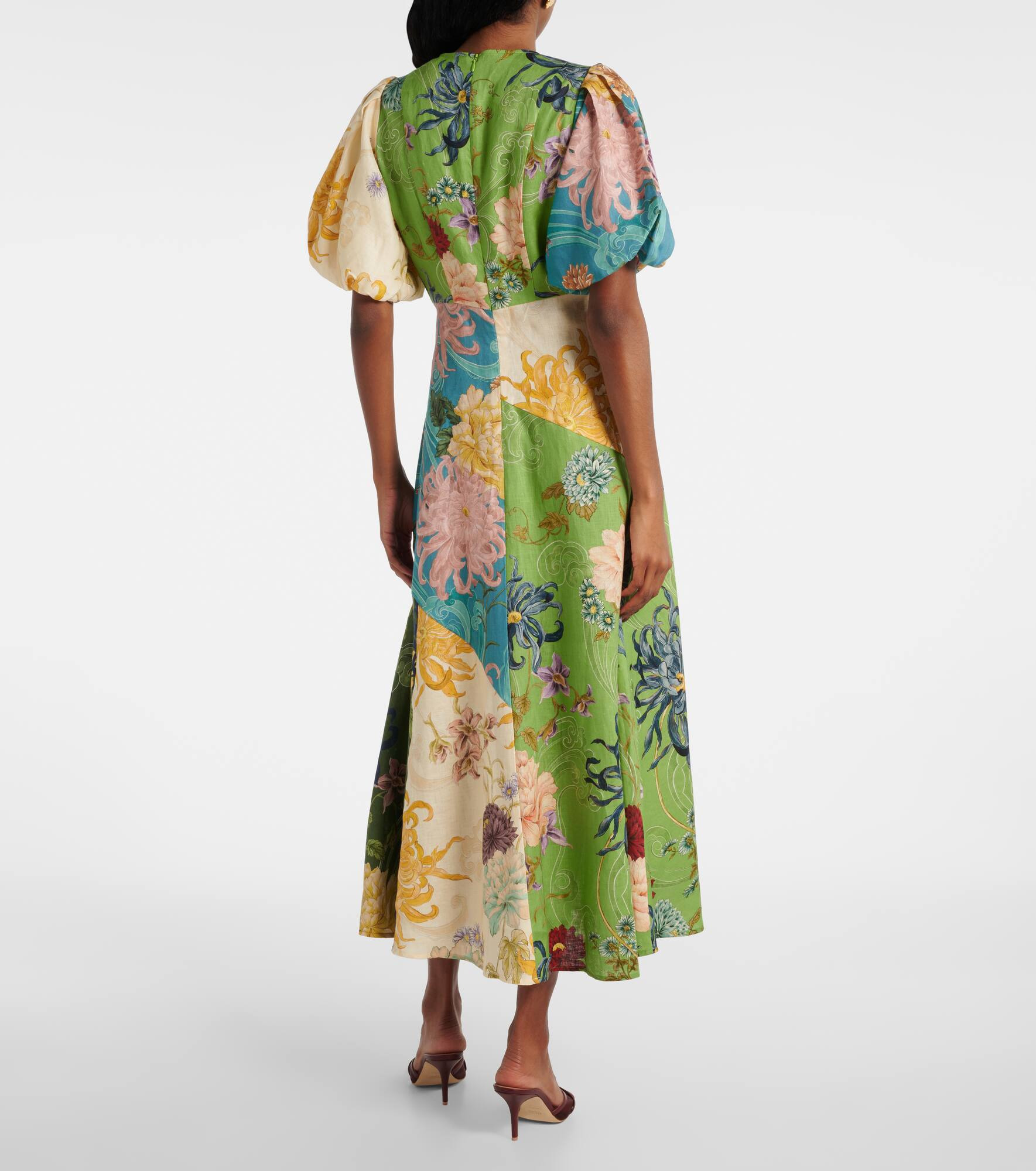 Avery floral linen midi dres - 3