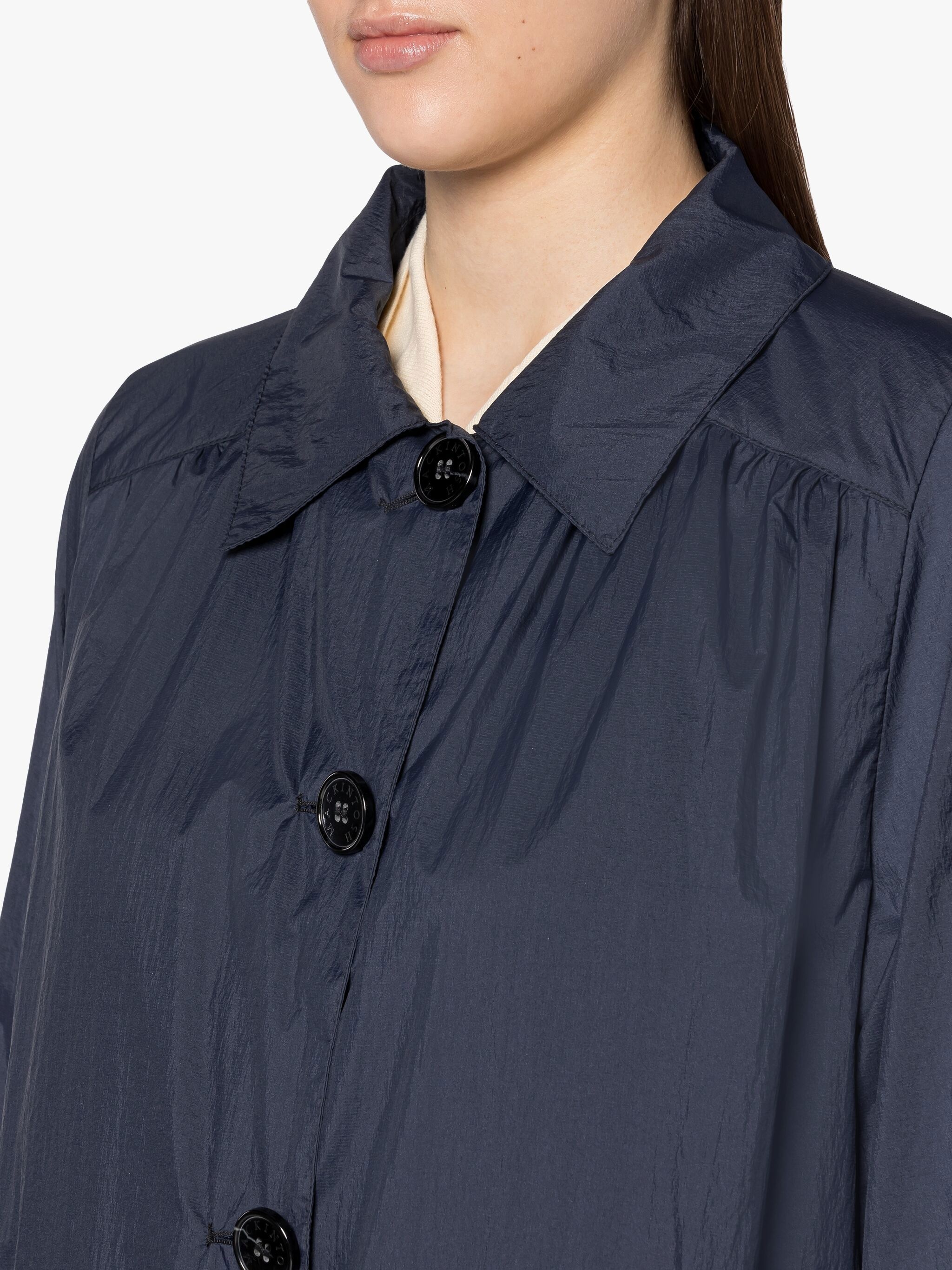 HANA NAVY NYLON COAT - 5