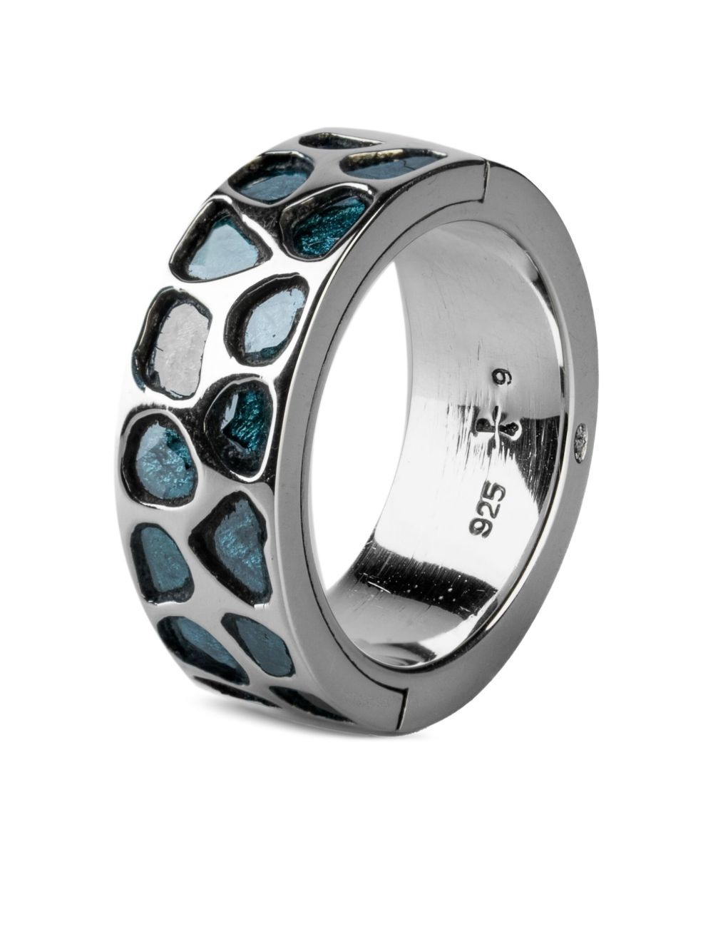 pavé-set slab ring - 3