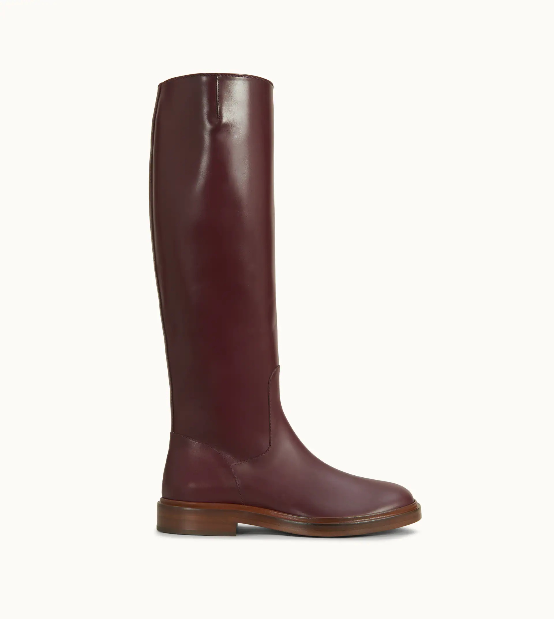 RIDING BOOTS IN LEATHER - BURGUNDY - 1