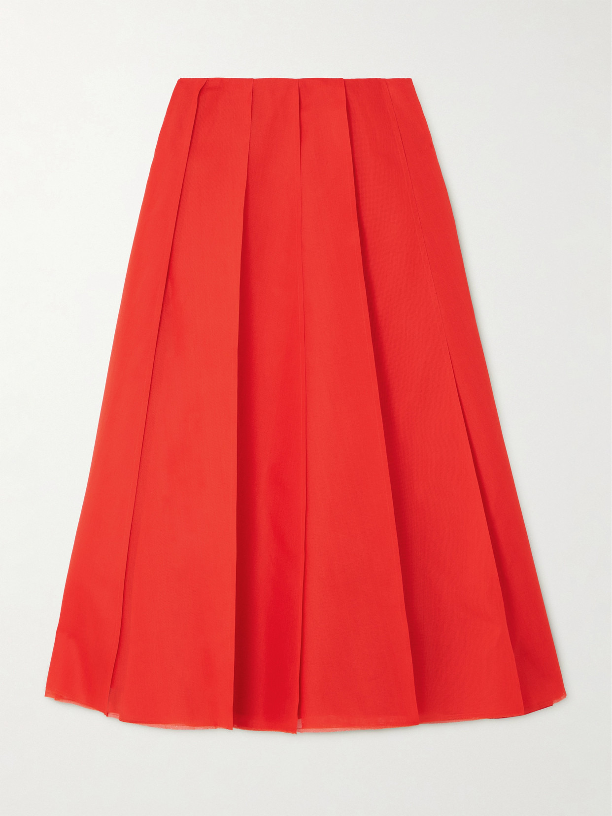 Dex Pleated Silk-organza Midi Skirt - 1