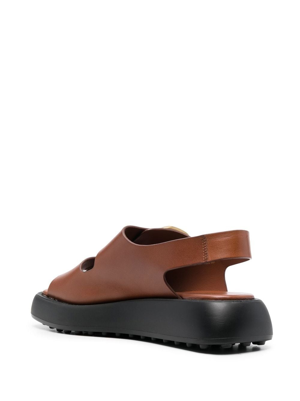 double-buckle leather sandals - 3