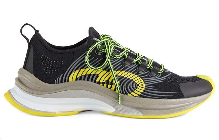 (WMNS) Gucci Run sneaker 'Black Yellow Beige' 680939-USM10-8480 - 2