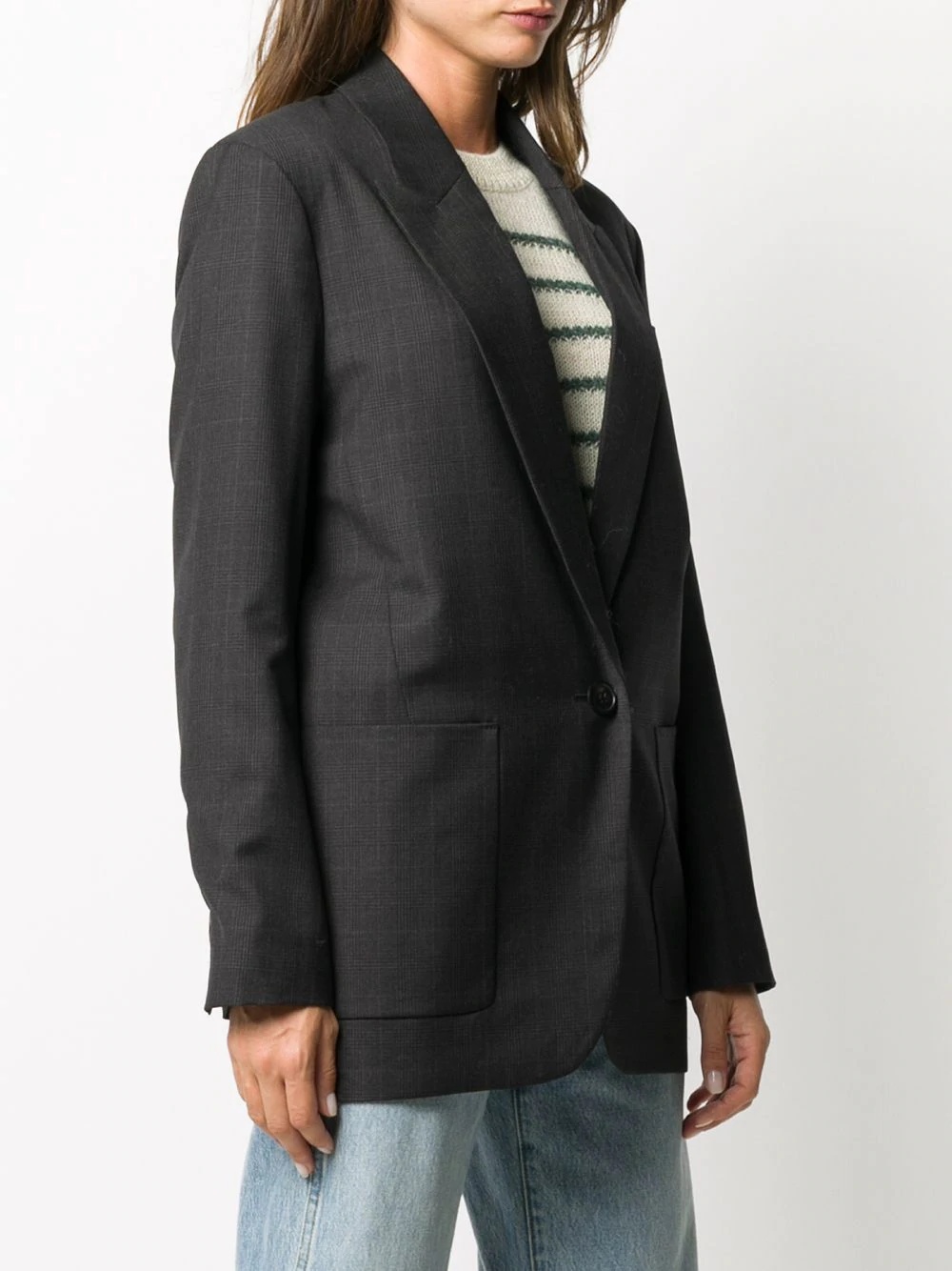 relaxed single-breasted blazer - 3