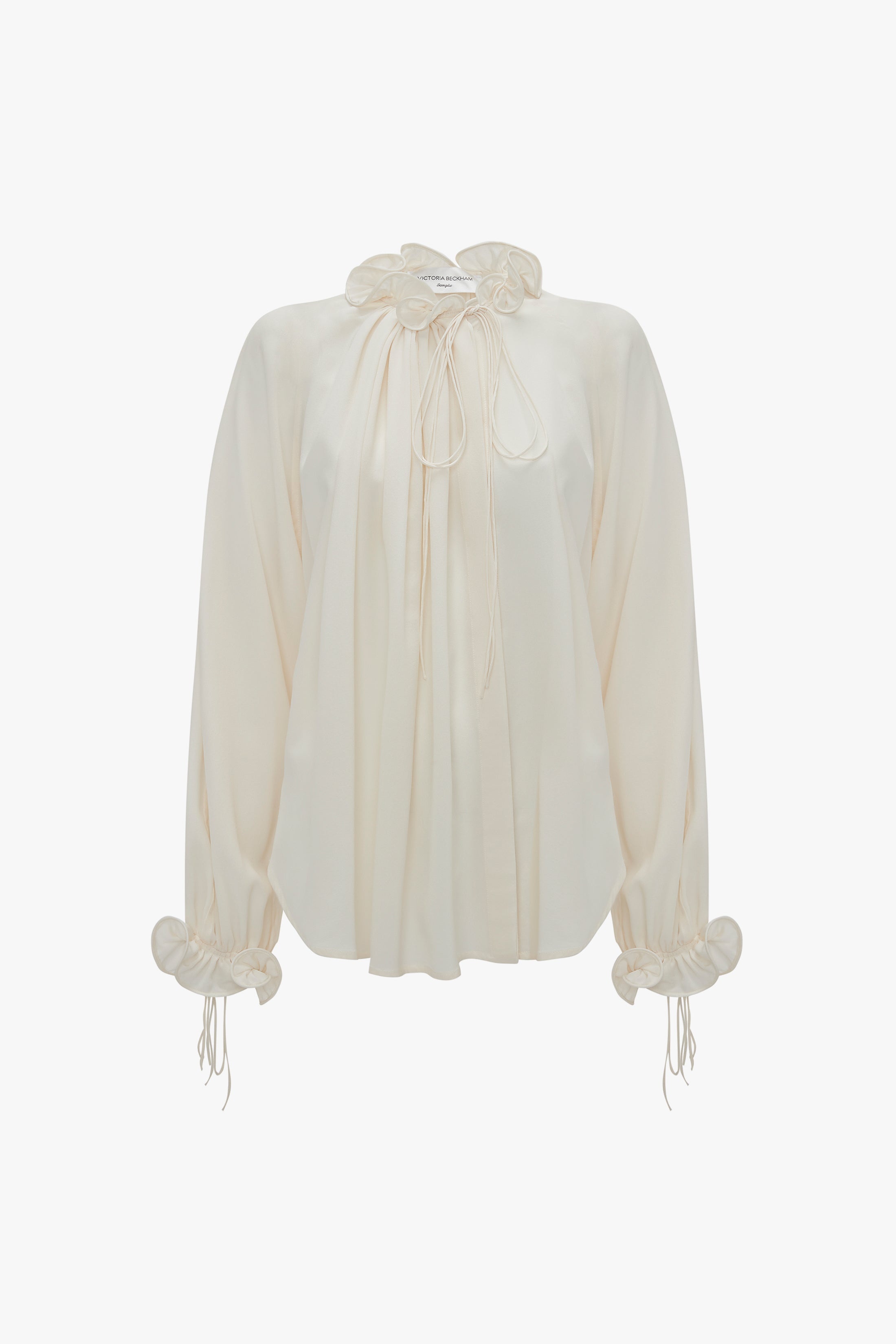 Ruched Detail Blouse In Vanilla - 1