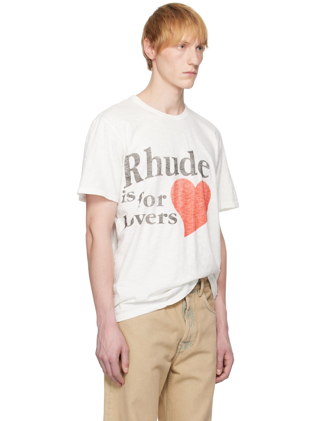 White Slub 'Lovers' T-shirt - 2