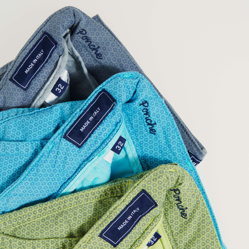 Men Cotton Bermuda Shorts Micro Flower 7