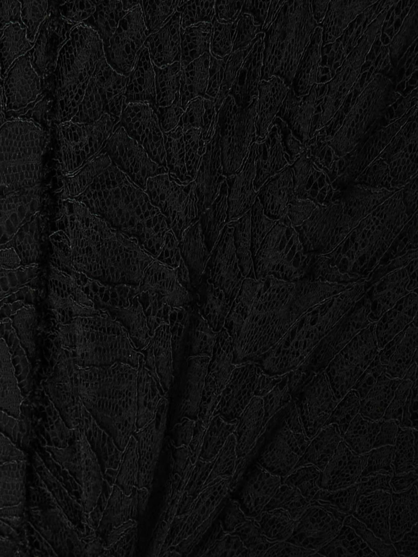 Cape-effect lace midi dress Black - 4