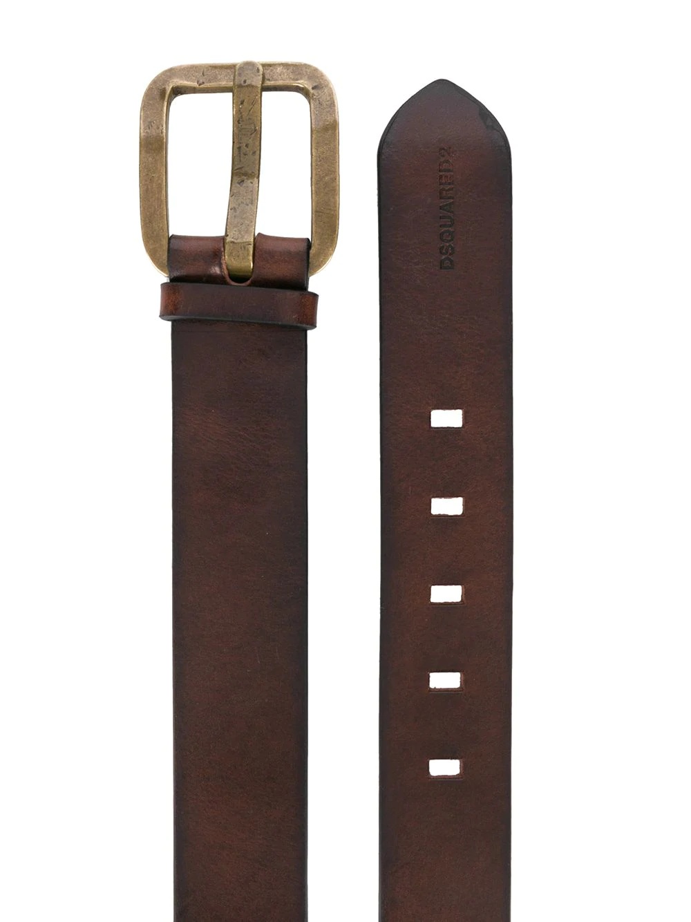 antique-tone buckled belt - 2