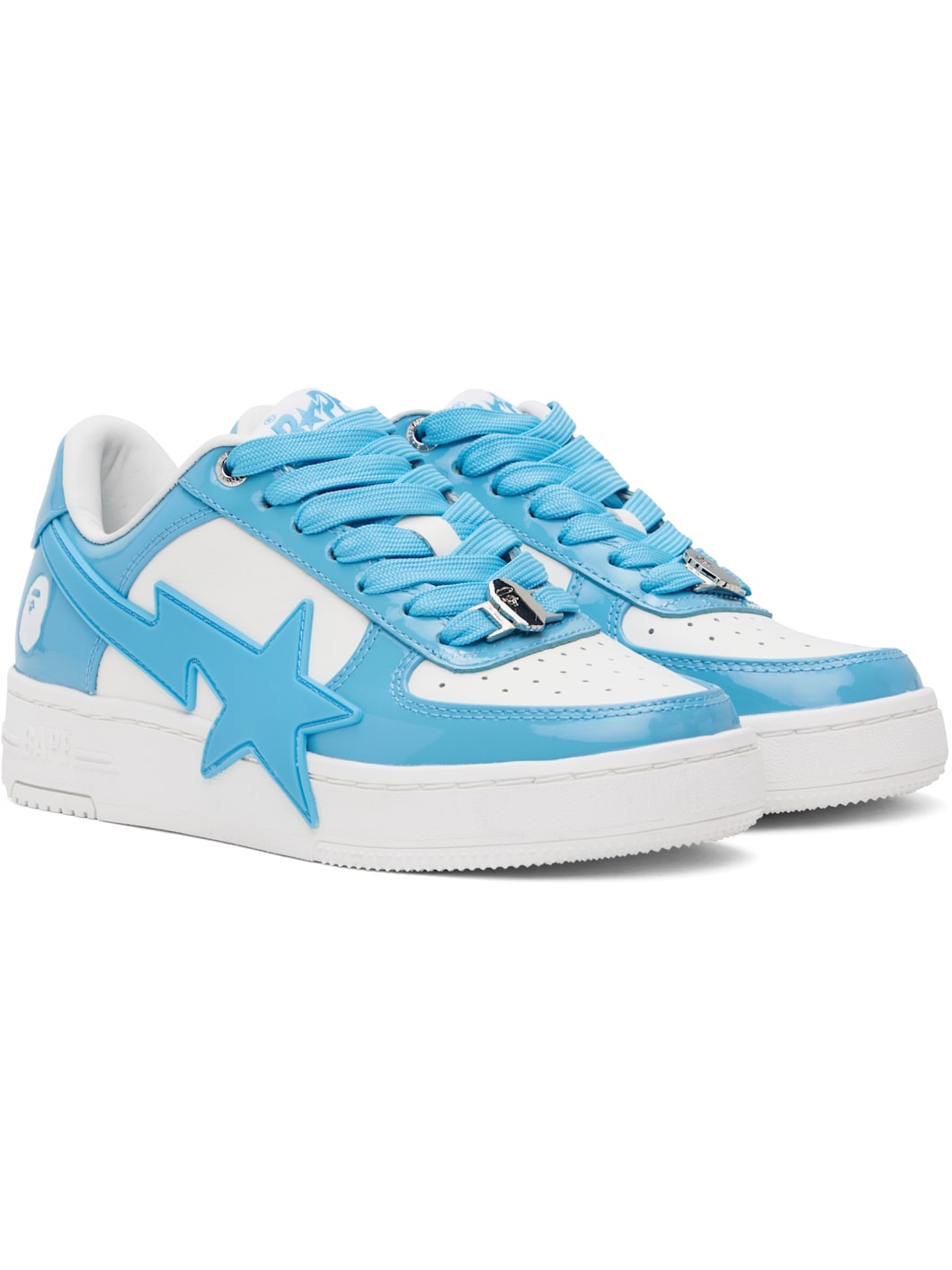 White & Blue BAPE STA OS #3 Sneakers - 4
