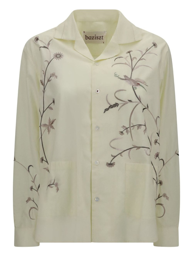 floral-bird embroidered shirt 1