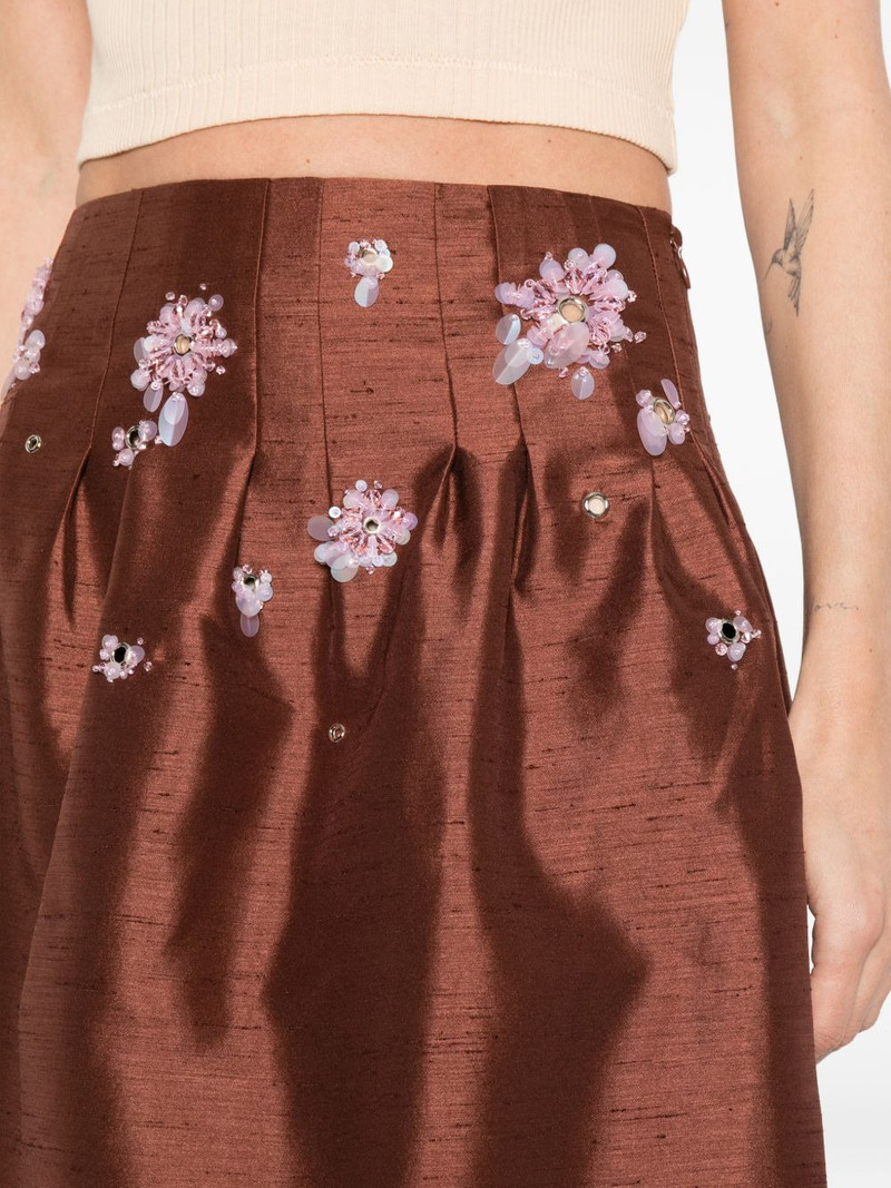 floral-embellished pleated skirt 5