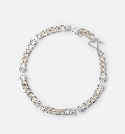 AMI Paris Ami De Coeur Curb Chain And Strass Necklace outlook