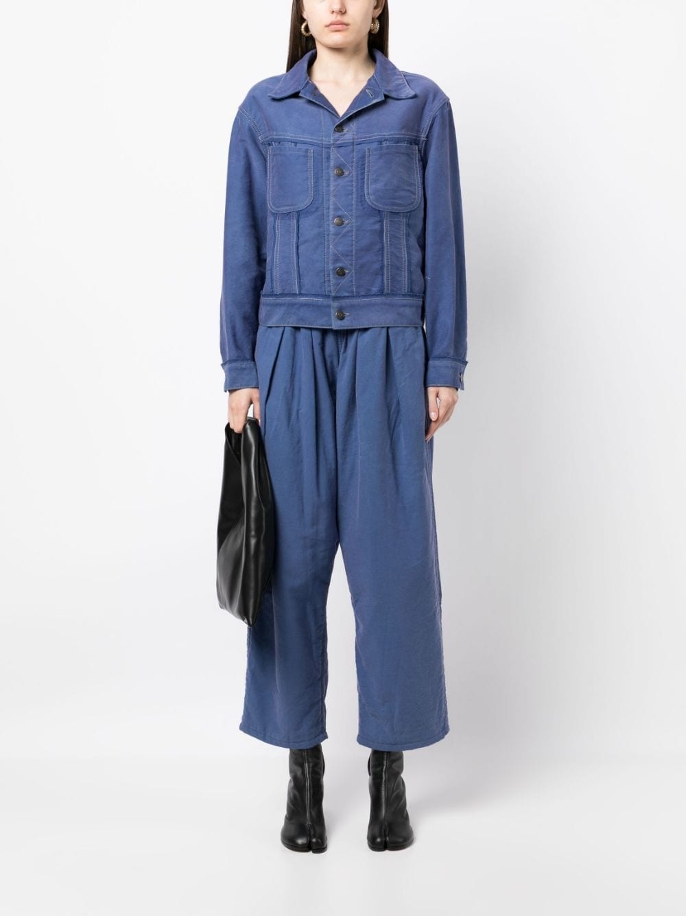 drop crotch cropped trousers - 2